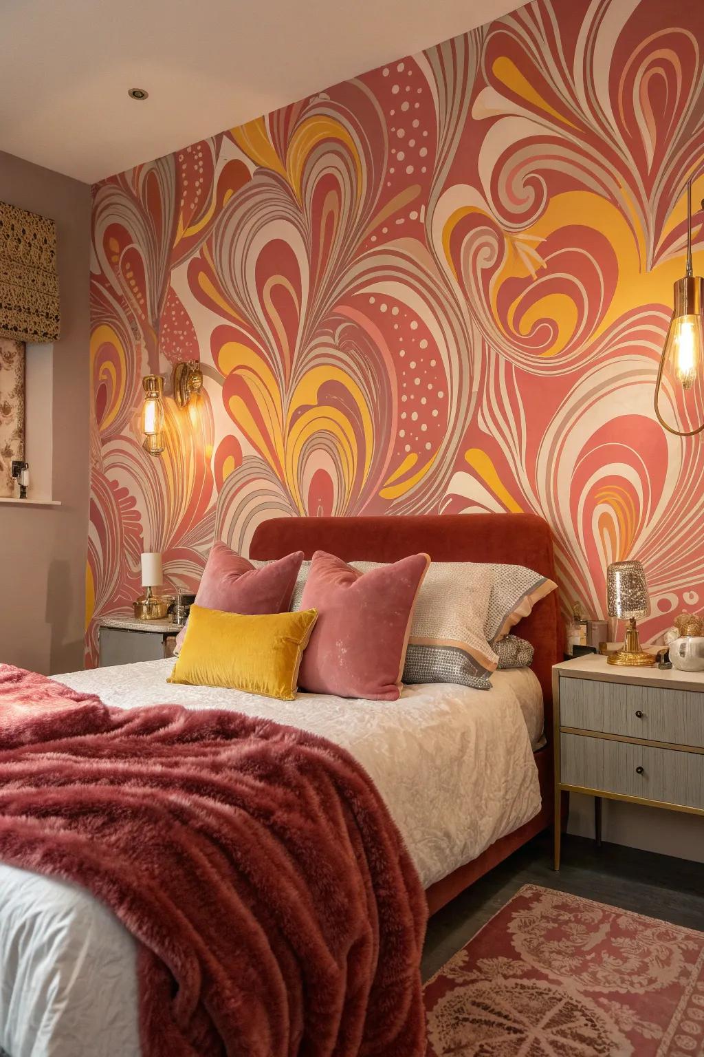 Let romance blossom in your bedroom with a mural that sets a dreamy, intimate mood.