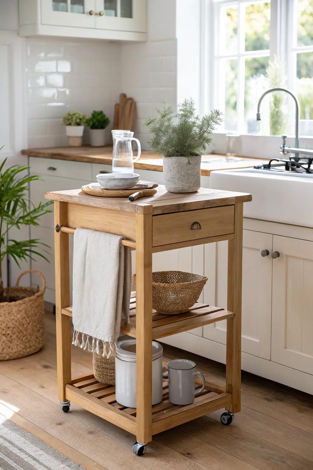 Enhance your kitchen's functionality with a versatile kitchen cart.