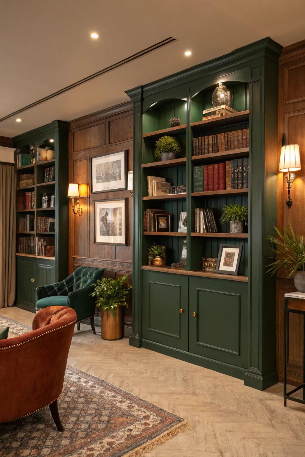 Define your space with style using open-sided bookshelves that act as both a room divider and a library.