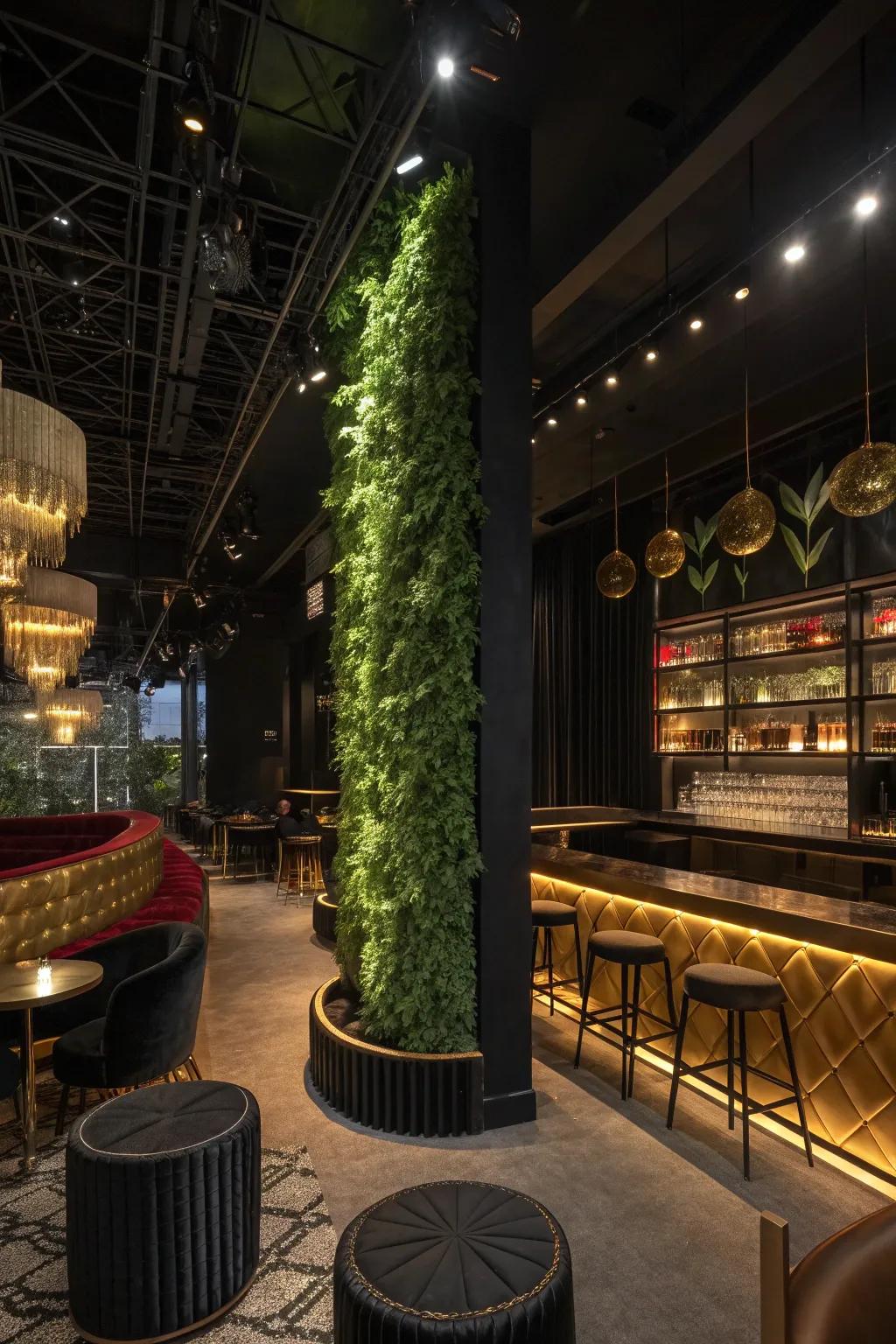 A touch of nature brings depth and contrast to your club design.