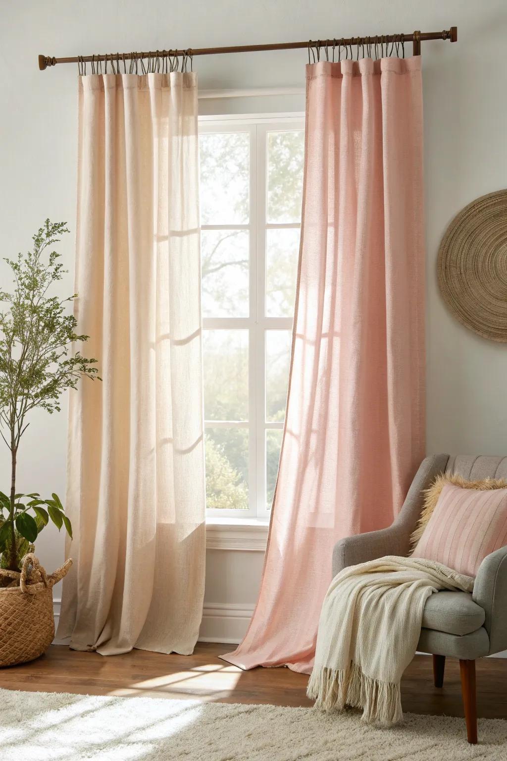Effortlessly update your space with tension rod curtains, perfect for renters.