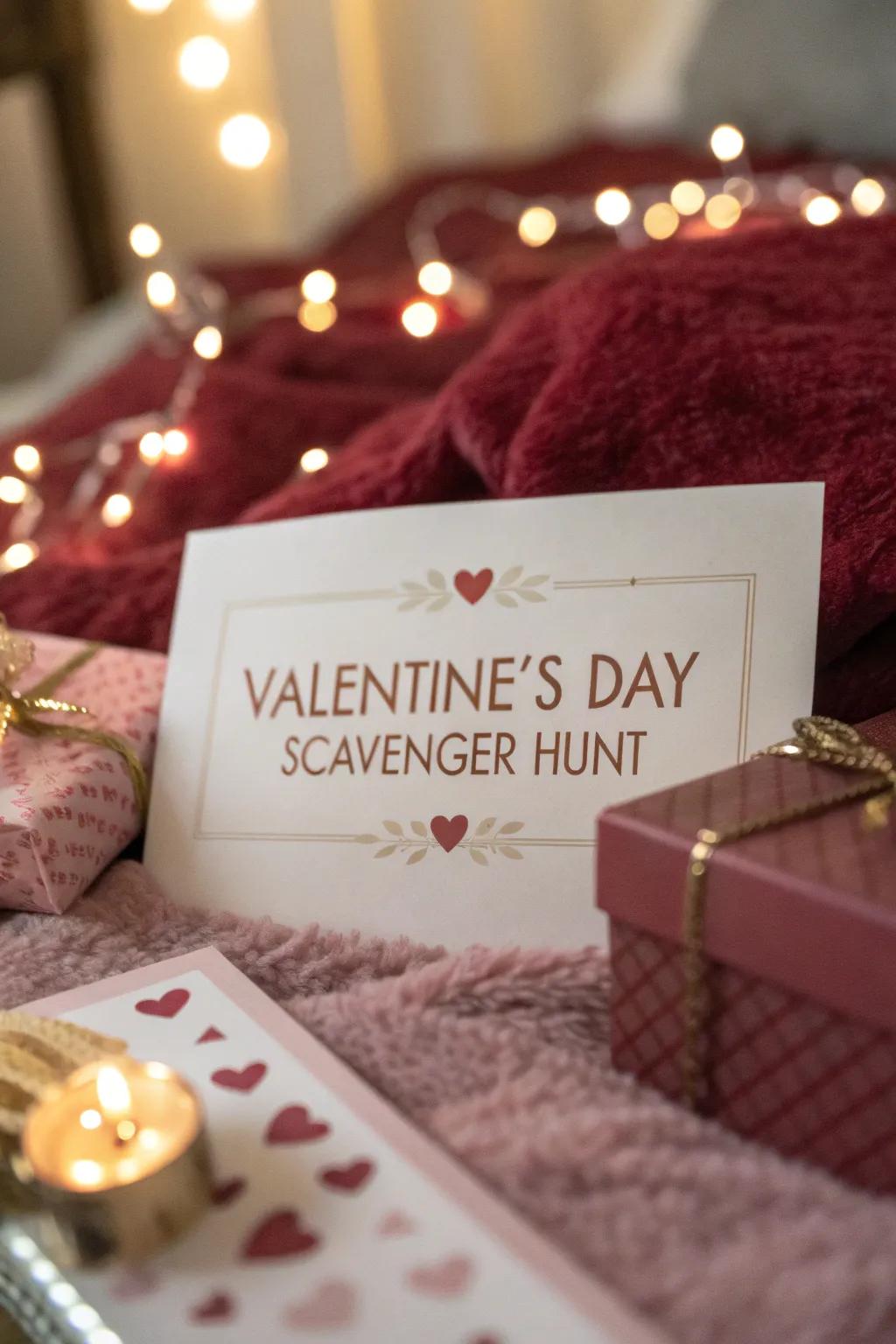 Embark on a romantic scavenger hunt that leads to delightful surprises around every corner.
