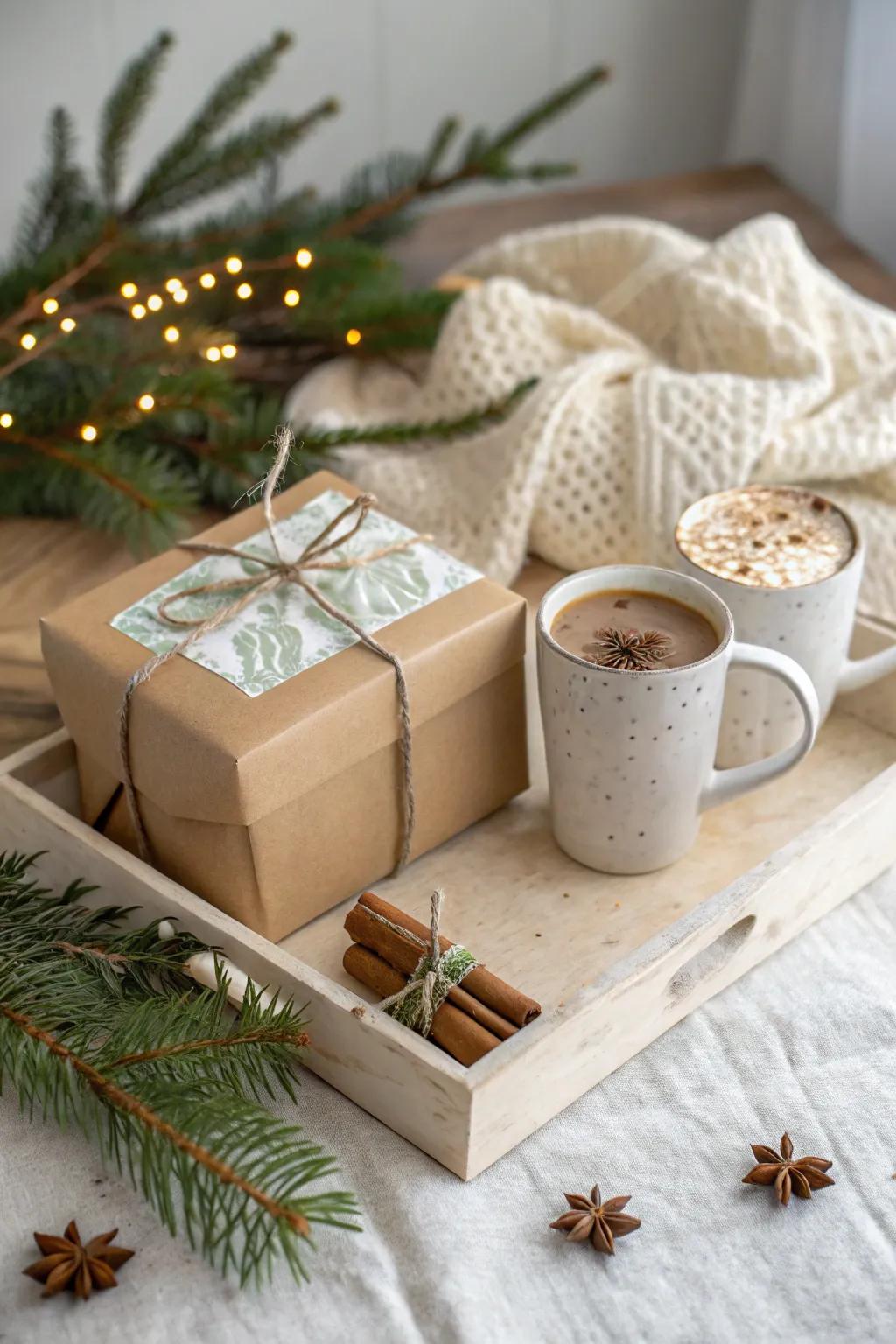 Warm up the holidays with a gift box featuring festive beverages that bring joy to any gathering.
