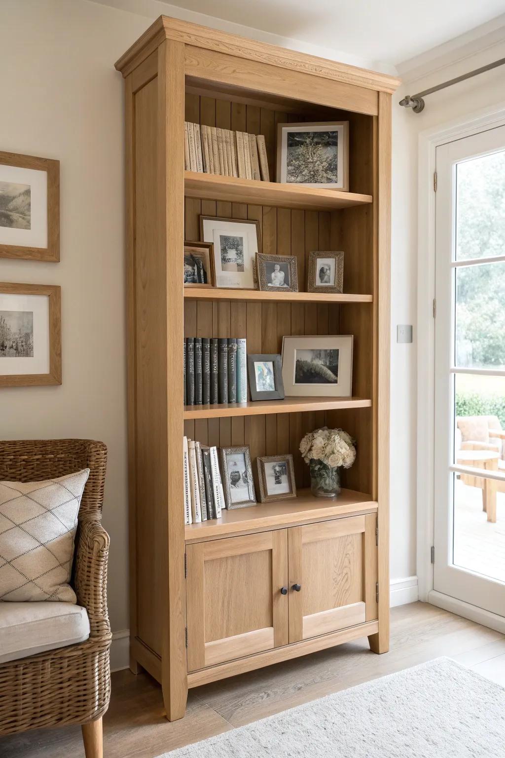 Combine your love for books and memories with a beautifully curated gallery bookshelf.