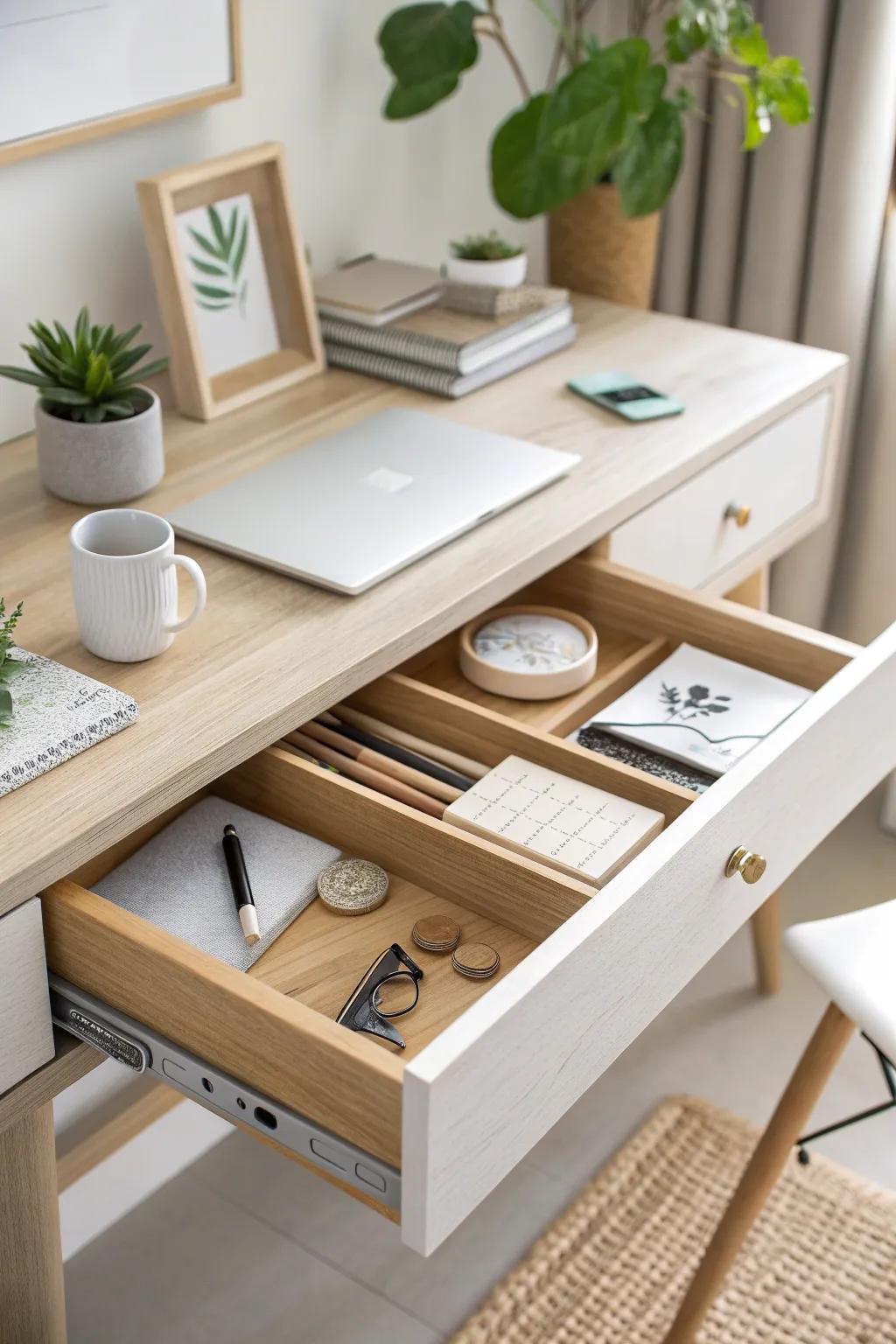 Embrace minimalism to create a peaceful and clutter-free workspace.