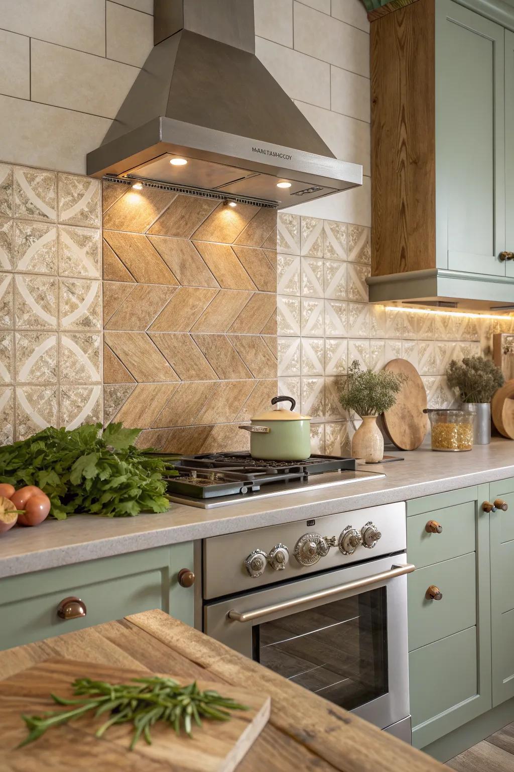 Enjoy the warmth of wood without the upkeep with wood-look tiles in your kitchen.