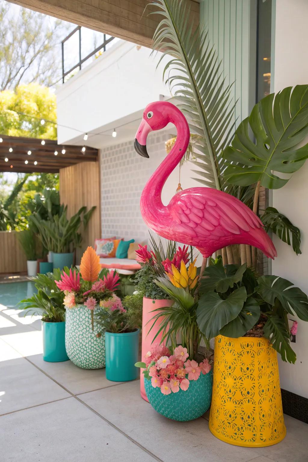 Embrace the fun with a flamingo-themed board that dances with color. 🦩 #TropicalVibes #ClassroomFun