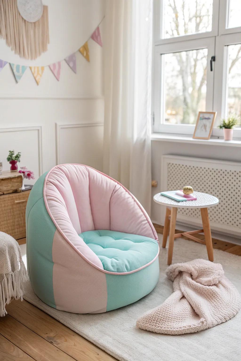 Bring a playful touch with inflatable seating that’s fun and easy to store. #InflatableFun #PlayroomIdeas 🎈