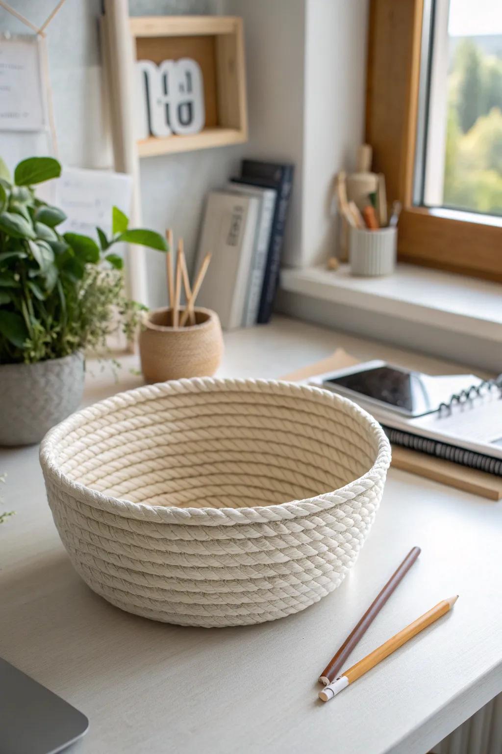 Organize in style with handcrafted rope bowls.