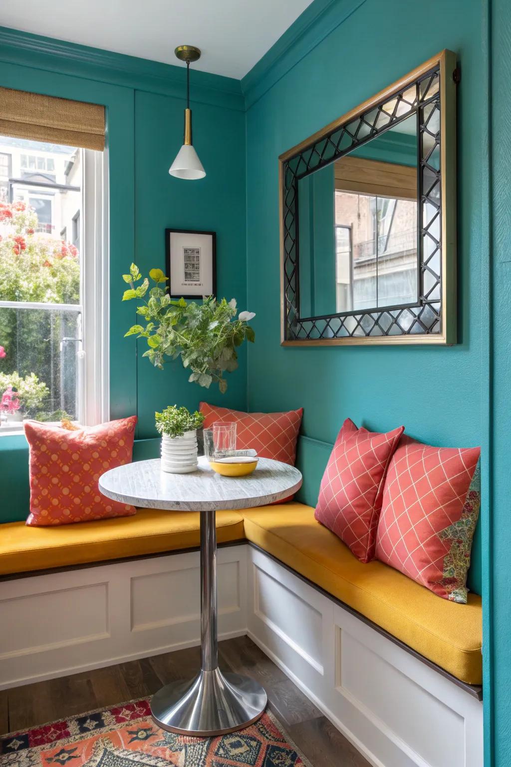 Mirrors create an illusion of space, doubling the charm of your nook.