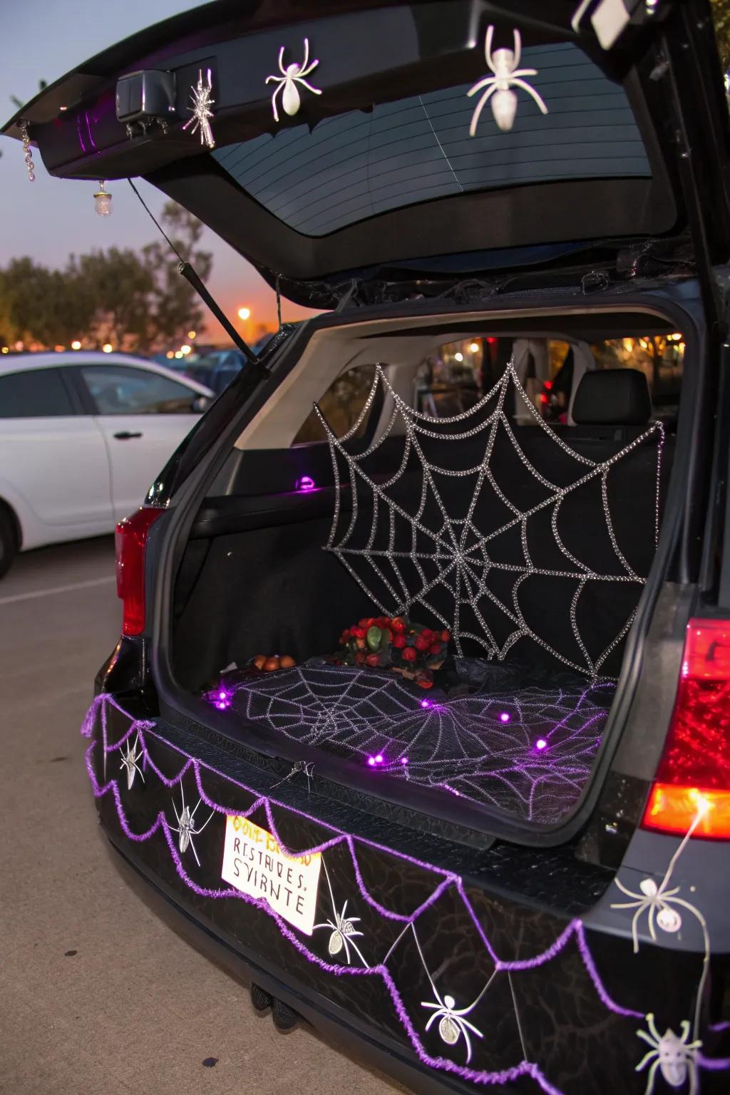 Create a creepy-crawly effect with spider webs that add a fun and fitting touch to your Halloween display.