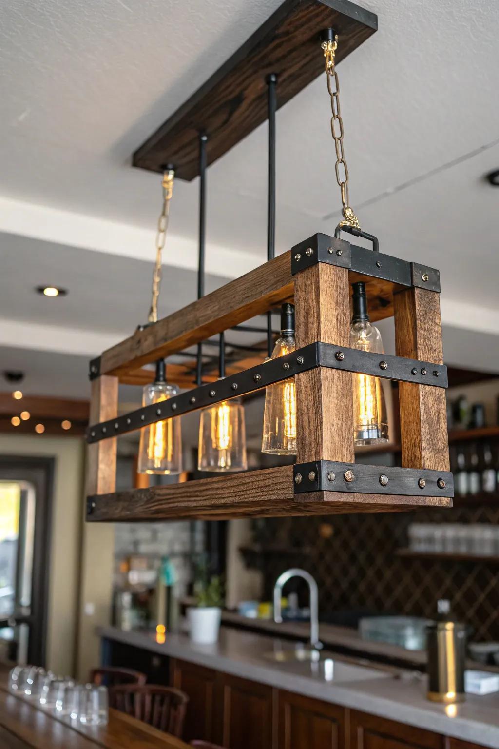 Wood and metal combinations provide a harmonious rustic-modern vibe.