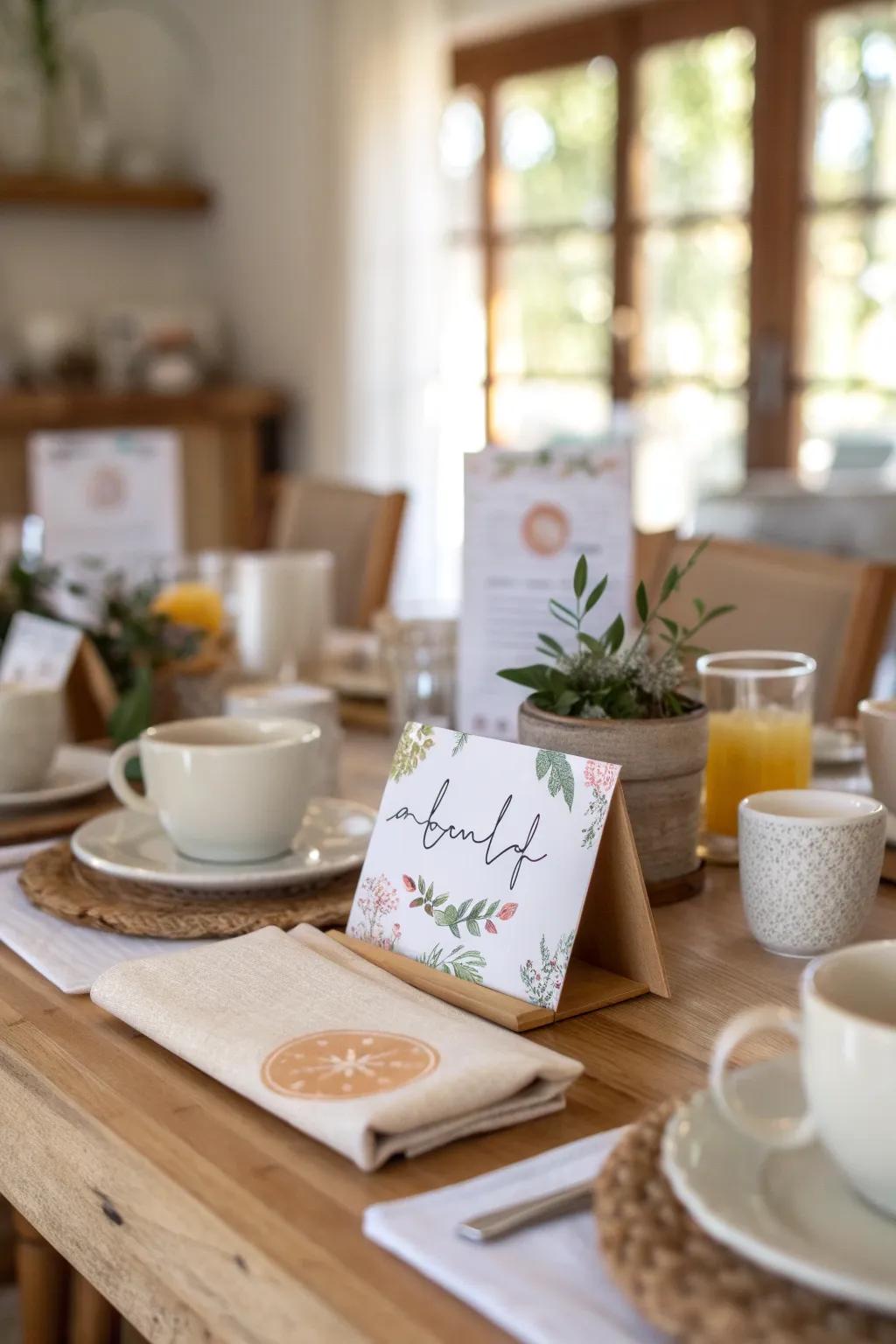 Welcome guests with personalized place cards that show you care. 🖋️ #PersonalizedDining #PlaceCards
