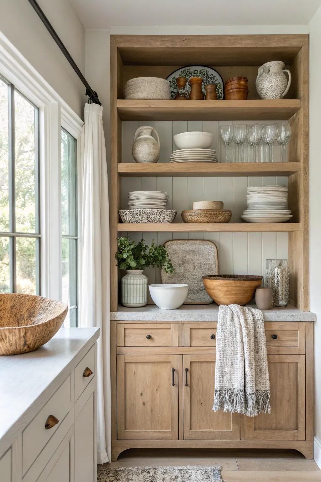 Tell a story with an eclectic hutch that blends diverse design elements. #EclecticStyle #HomeDesign