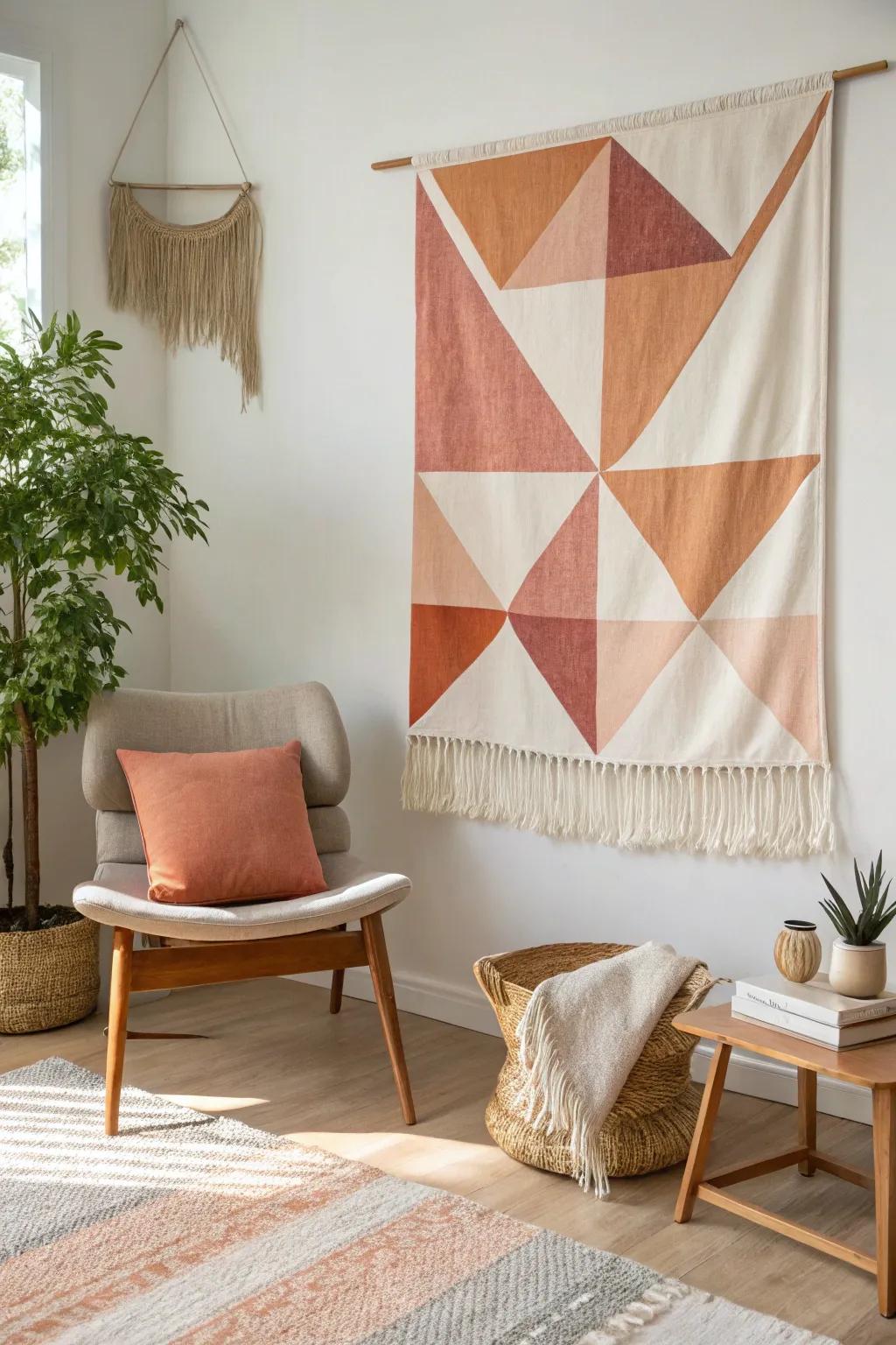 Bring warmth and texture to your space with a modern tapestry. 🧶 #CozyVibe #DecorGoals