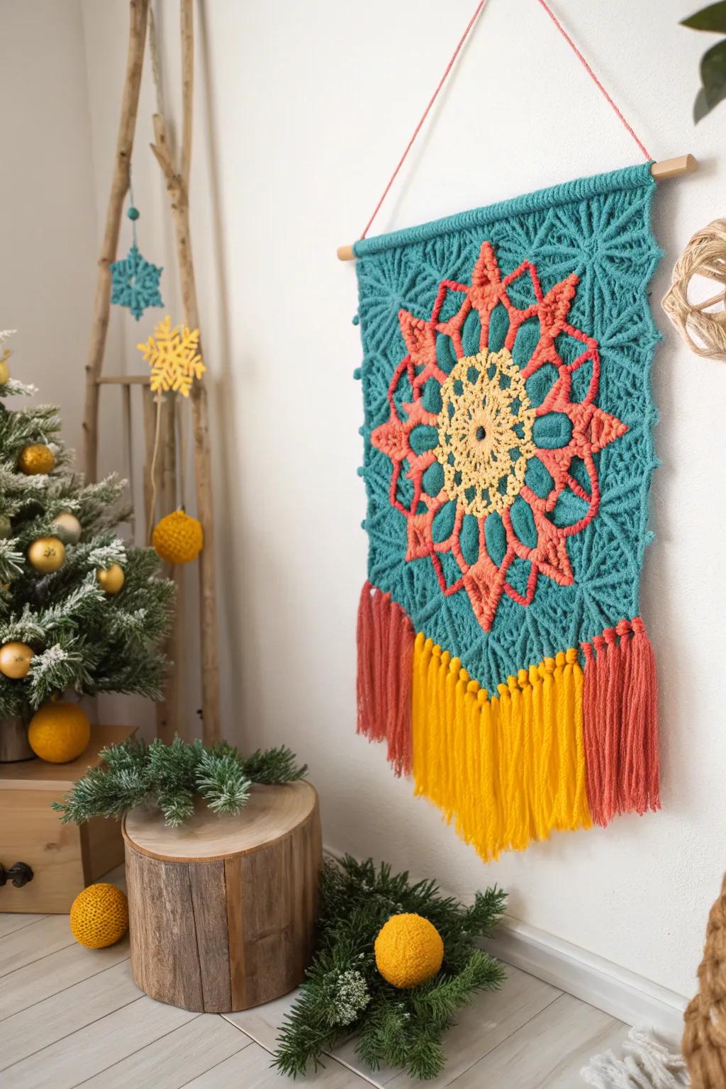 Embrace the season with a crochet design that celebrates winter's beauty. ❄️ #CozyHome