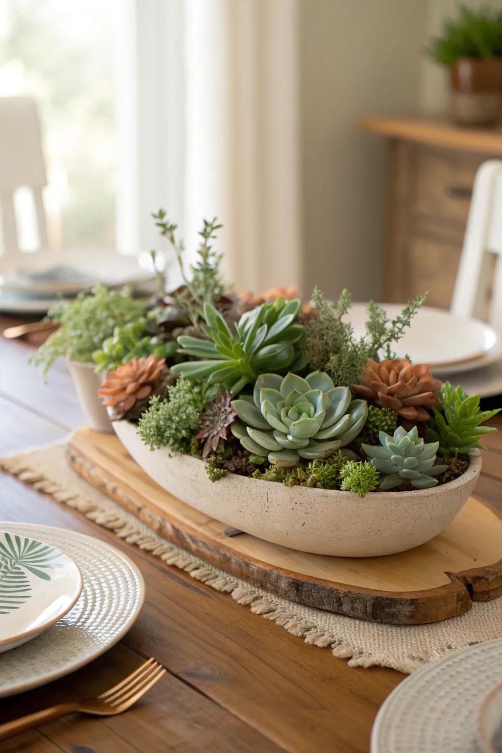 Delight guests with DIY succulent gardens that add a touch of green and charm to any table. 🌵 #SucculentLove #DIYDecor