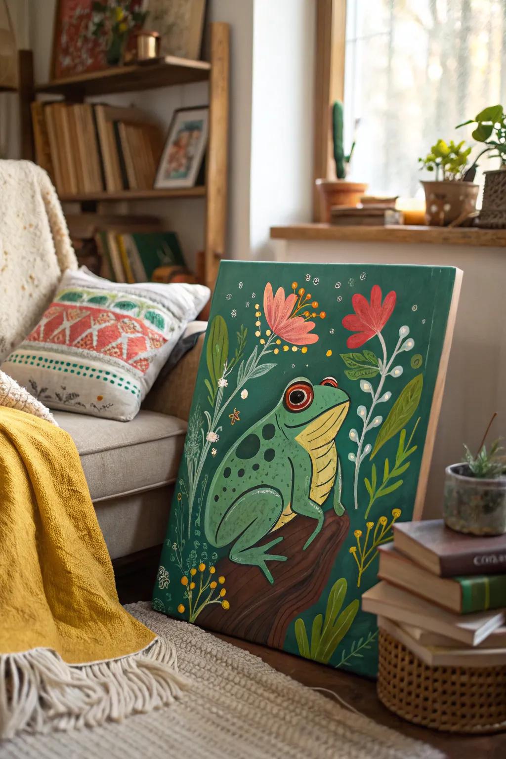 Evoke childhood wonder with storybook-style frogs that add warmth and nostalgia to your decor. 📚 #StorybookArt #FrogDecor