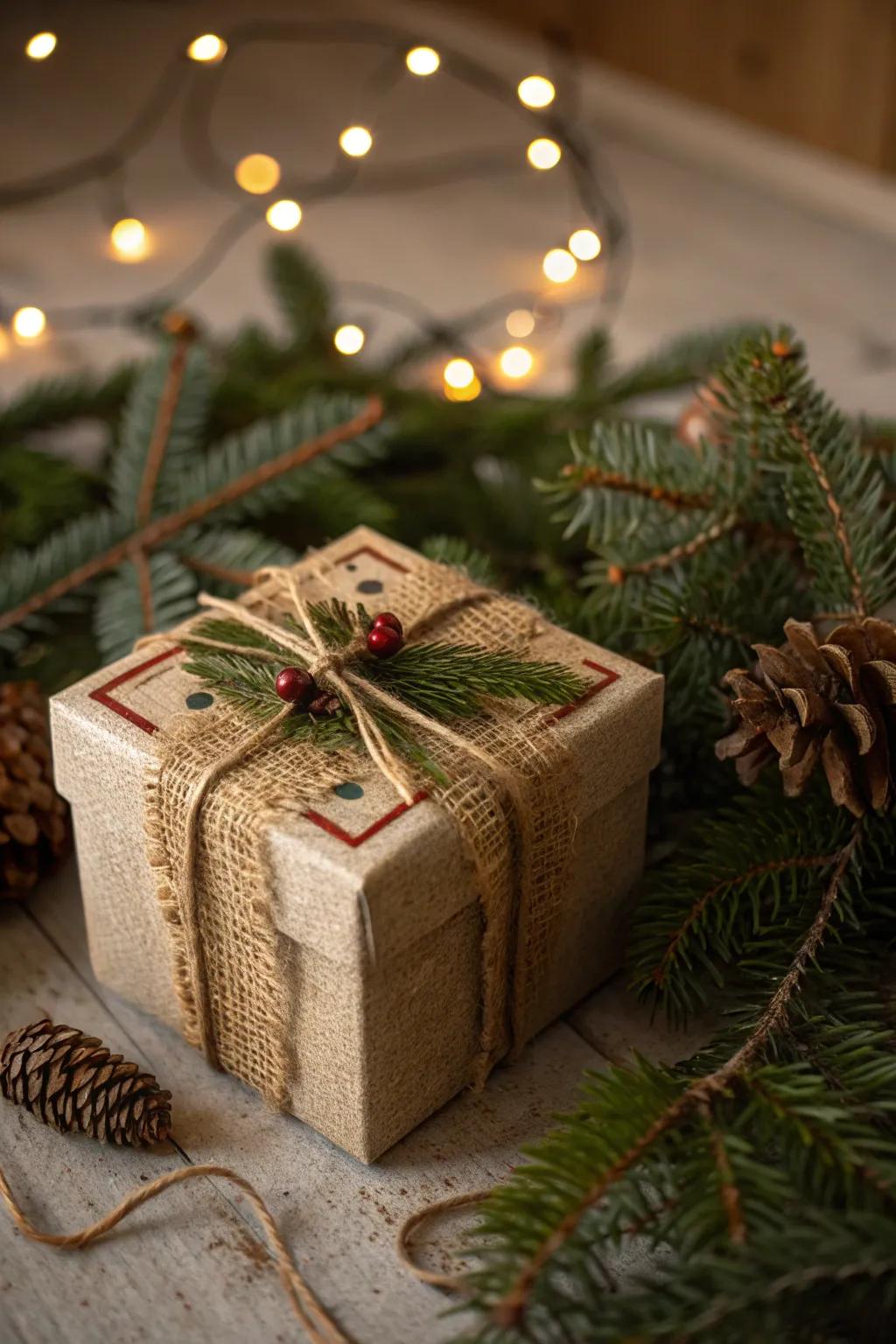 Embrace rustic elegance with a gift box that brings the beauty of nature indoors. 🌲 #RusticCharm #HolidayDecor