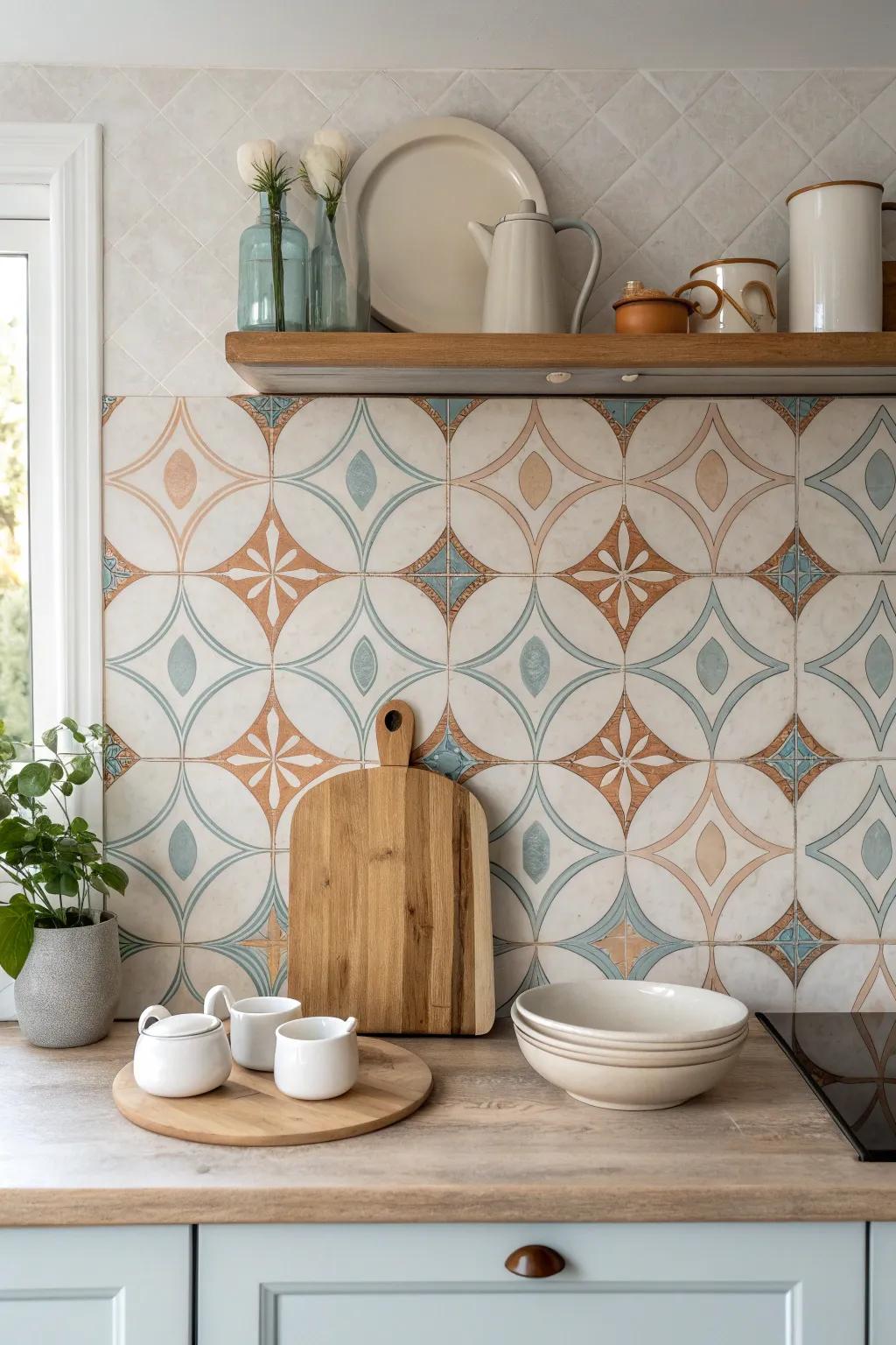 Transform your kitchen into a gallery with artistic hand-painted tiles. 🎨🖌️ #ArtisticHome #KitchenArt