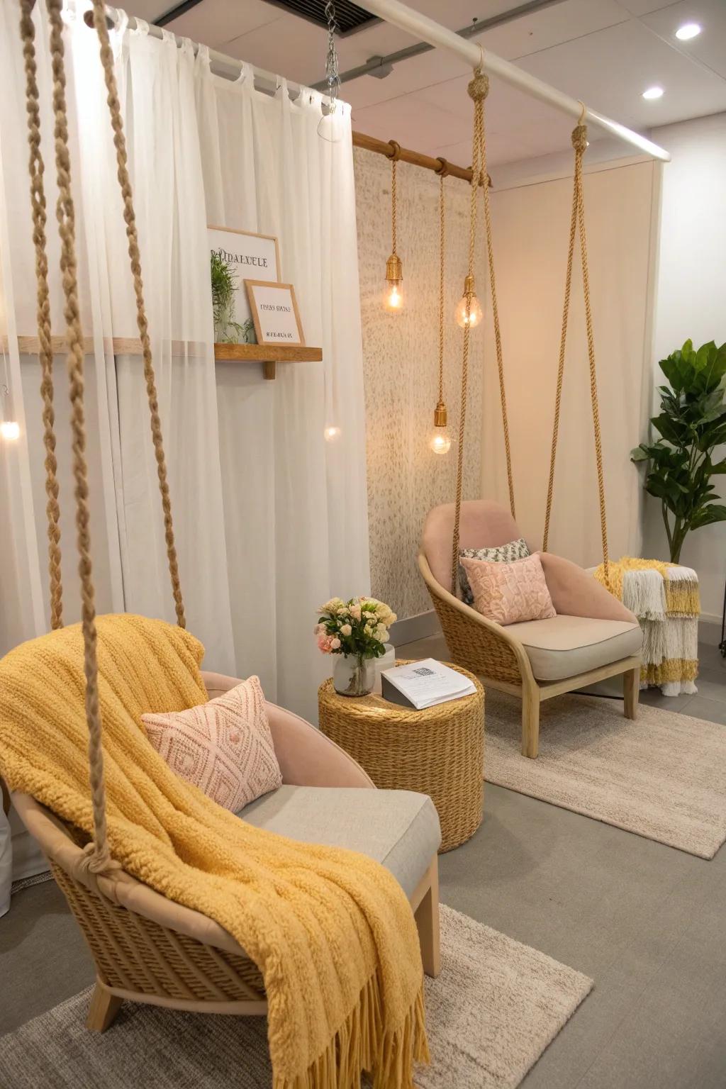 Invite your clients to relax and capture the moment in cozy nooks made for memories. 🪑 #CozyCorners #SalonVibes