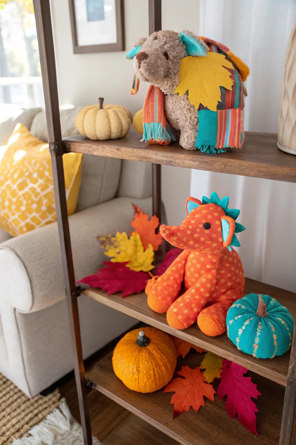 Celebrate the seasons with a rotating stuffed animal display! 🎉 #DecorTrends #HomeRefresh