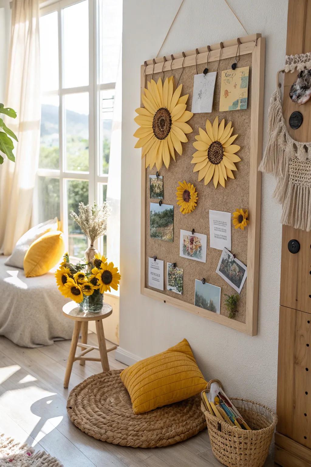A sunflower-themed vision board is a beautiful way to focus on dreams and aspirations. 🌟 #VisionBoard #Inspiration