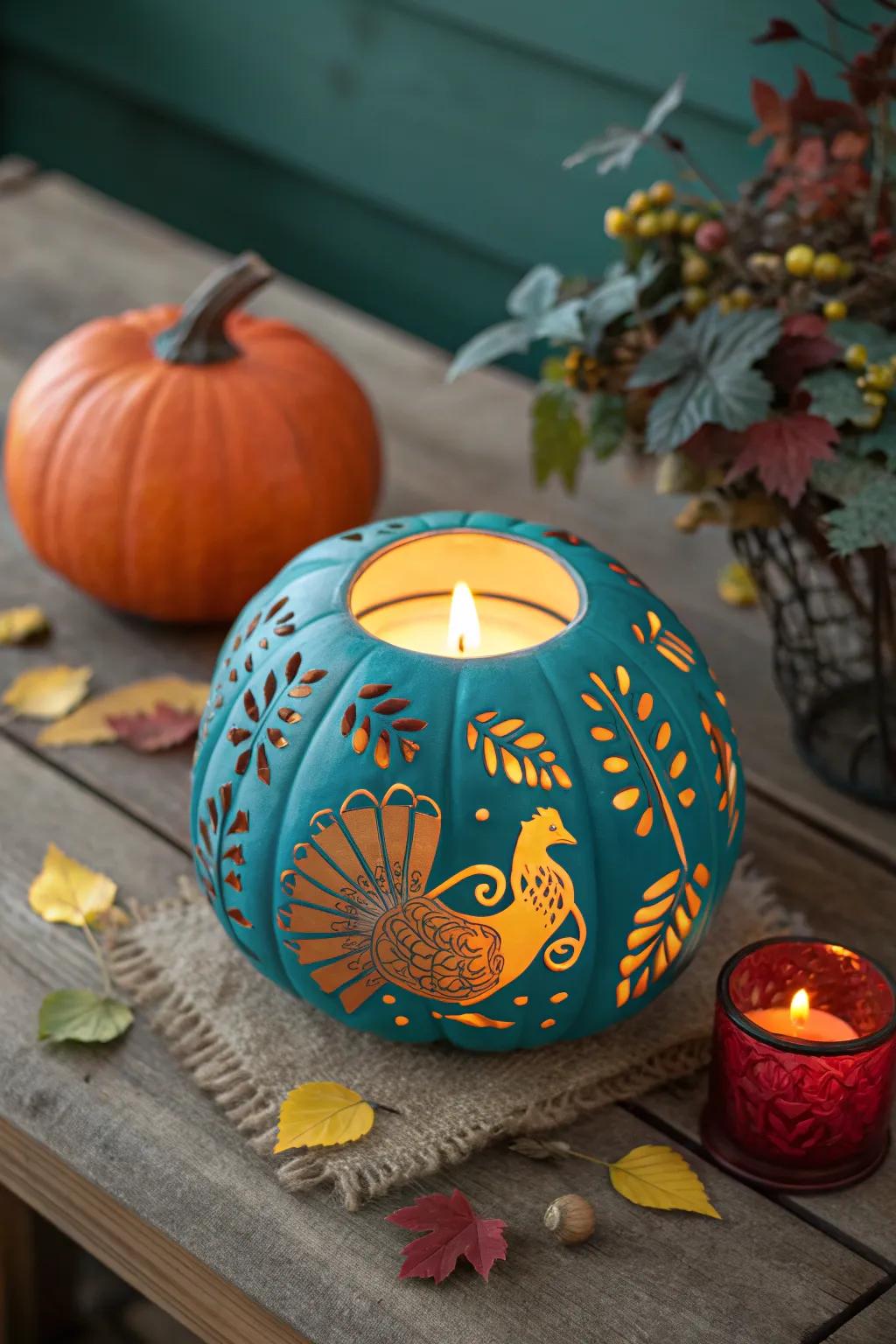 Illuminate your decor with a glowing turkey lantern that enchants every space. 🌟 #AutumnNights