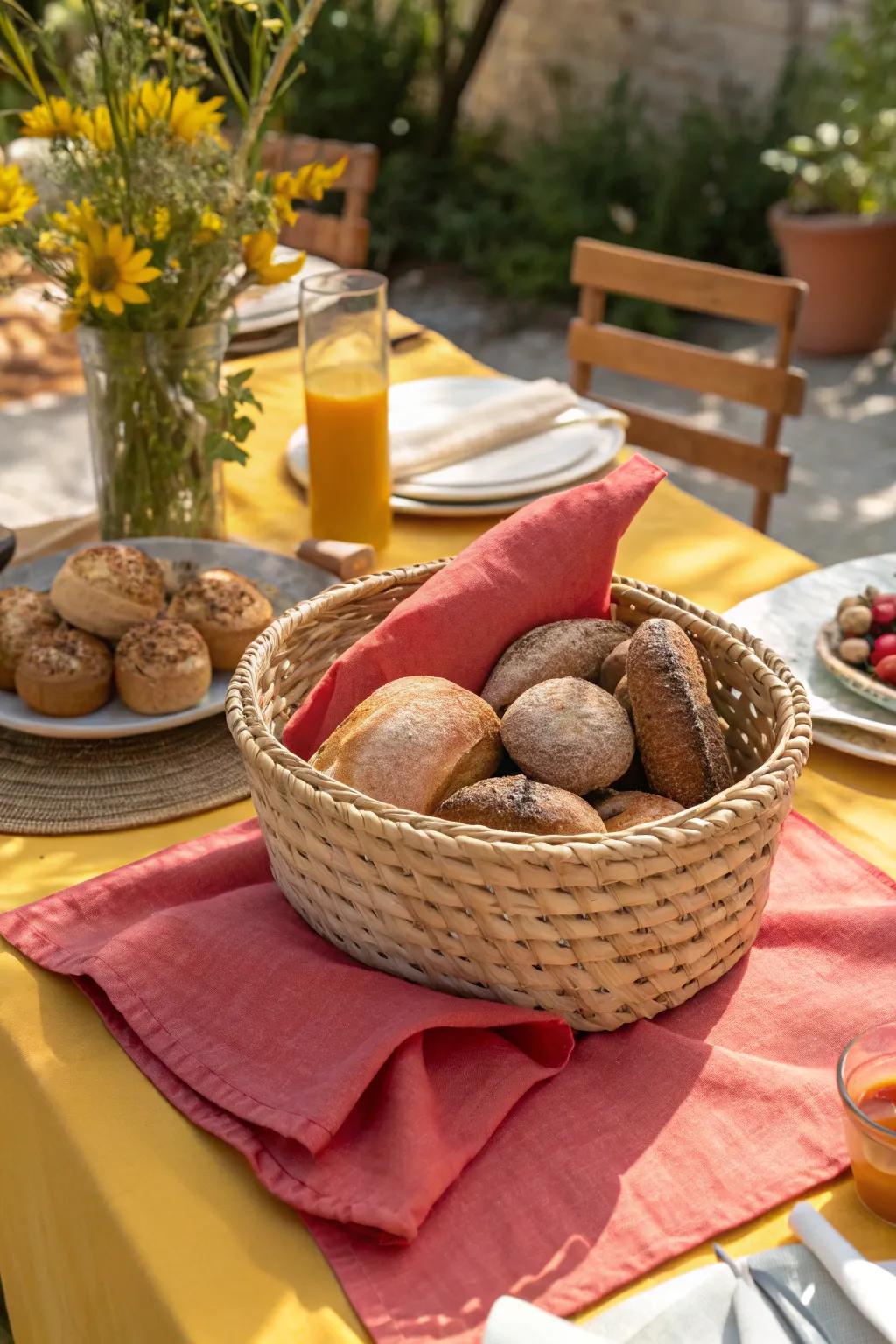 Invite warmth with a display of artisan bread that looks as good as it tastes.