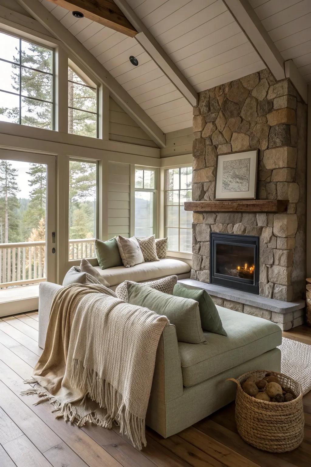 Create a calming retreat with earth-tone colors that blend seamlessly with the natural world.
