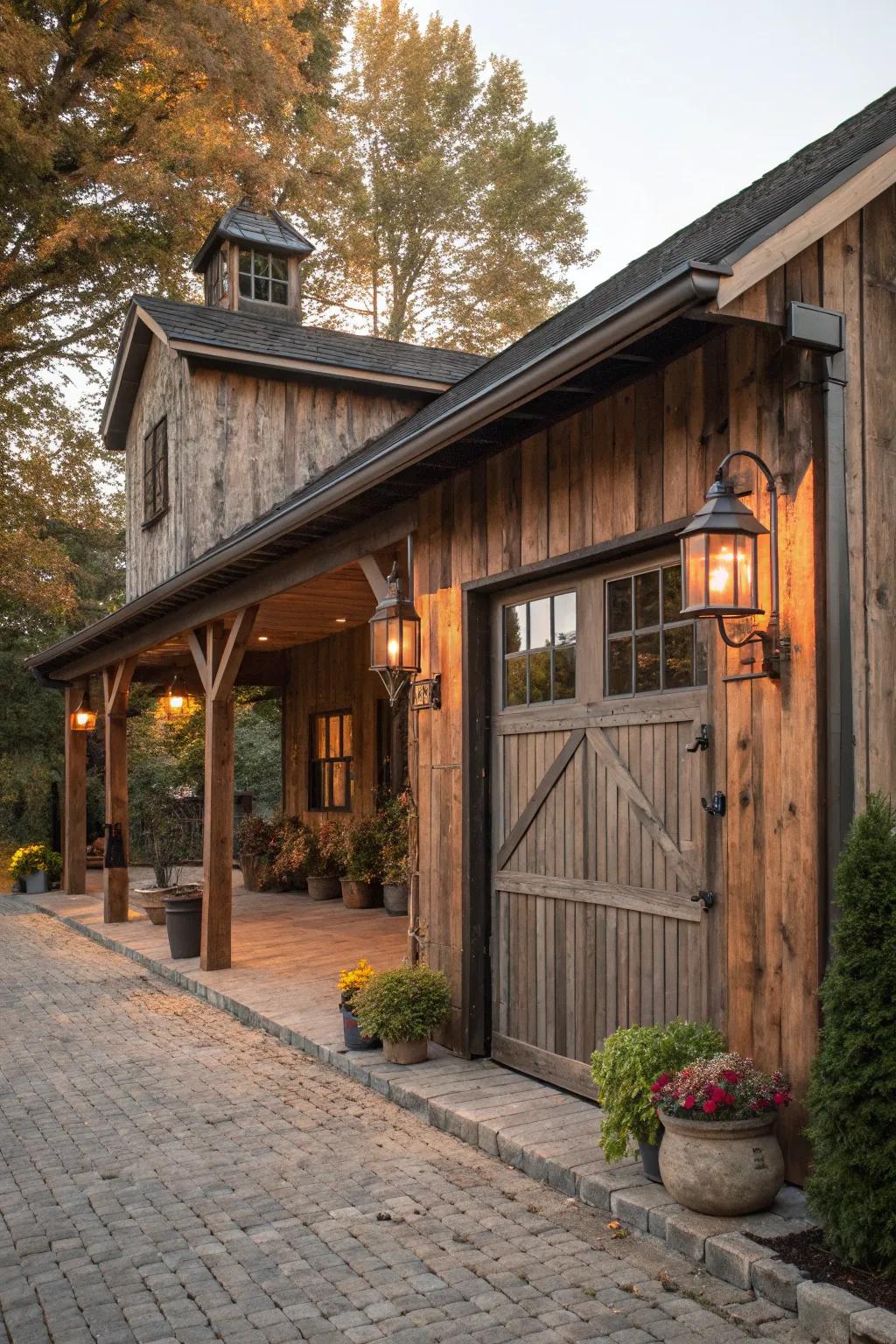 Bring rustic charm to your carport with the timeless appeal of barnwood.