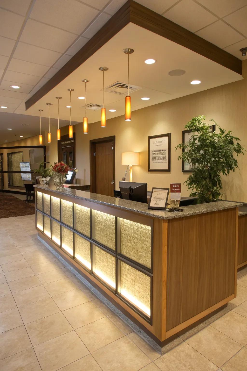 Create a warm and inviting checkout experience with LED lighting integrated into your cash wrap.