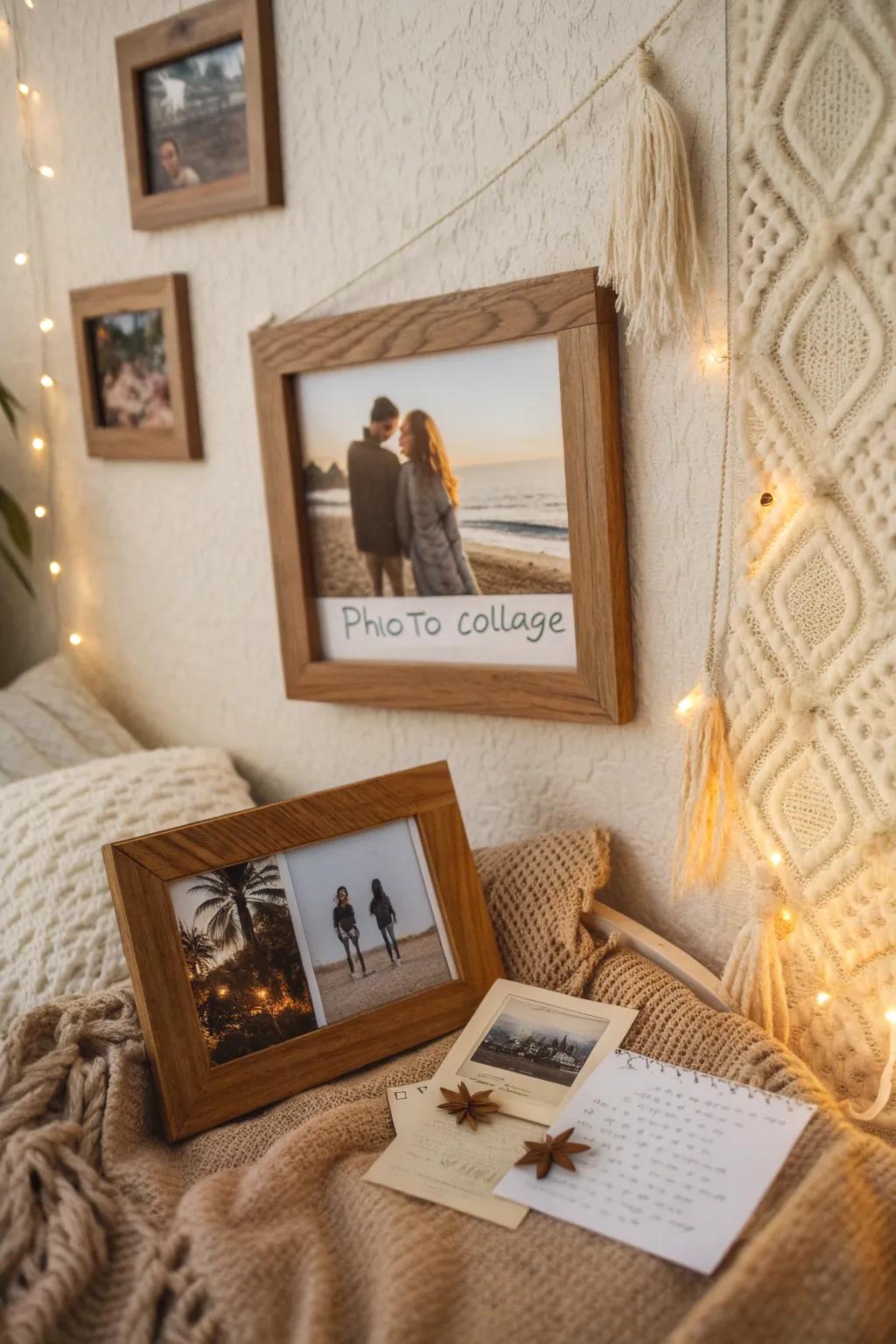 Tell a visual story with themed photo collages that brighten any room.