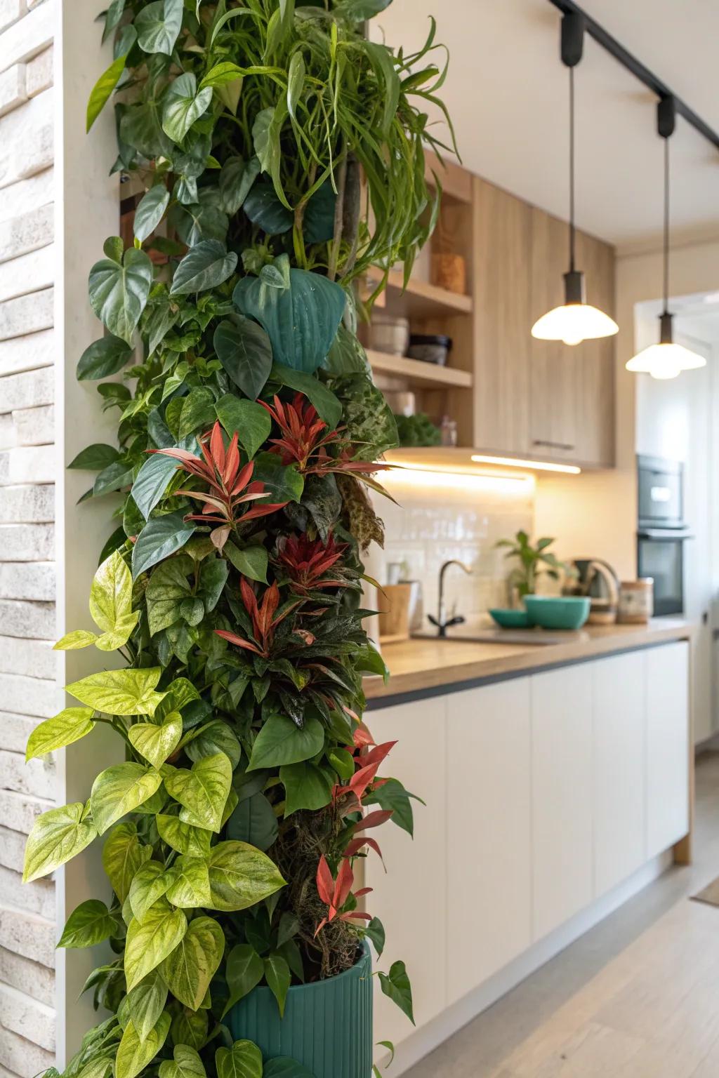 Bring the outdoors in with a plant-filled divider that adds life and freshness to your kitchen. 🌿 #GreenLiving #EcoFriendly