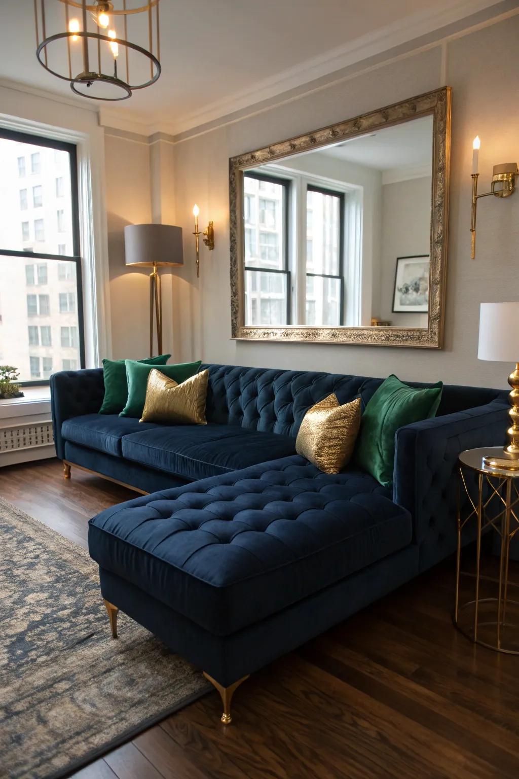 Make a bold statement with a sectional that takes center stage in your living room.