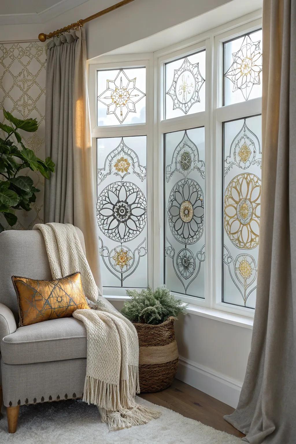 Create stunning patterns with glass markers for temporary privacy.