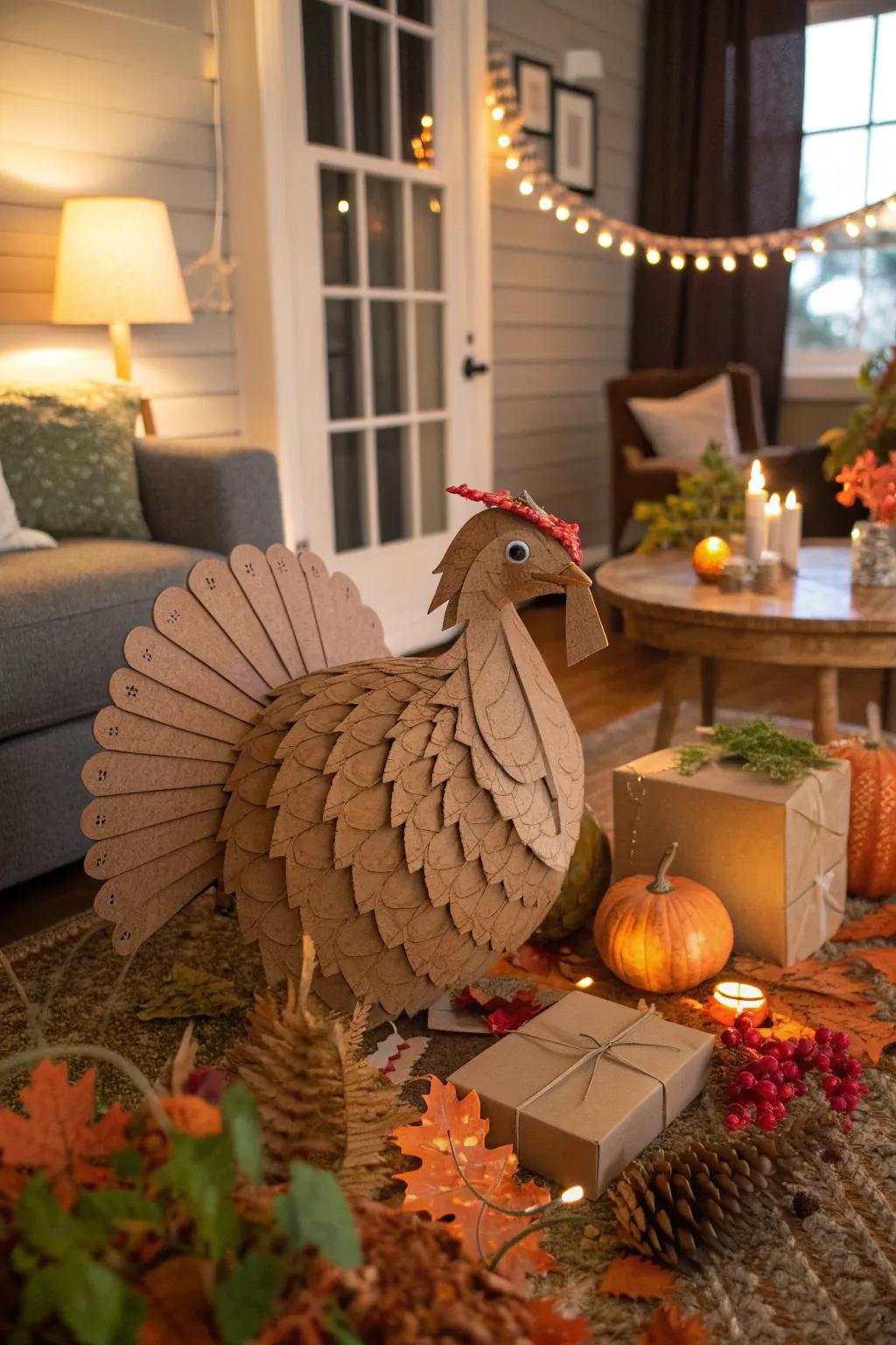 Craft with a conscience using recycled materials for your pumpkin turkey.