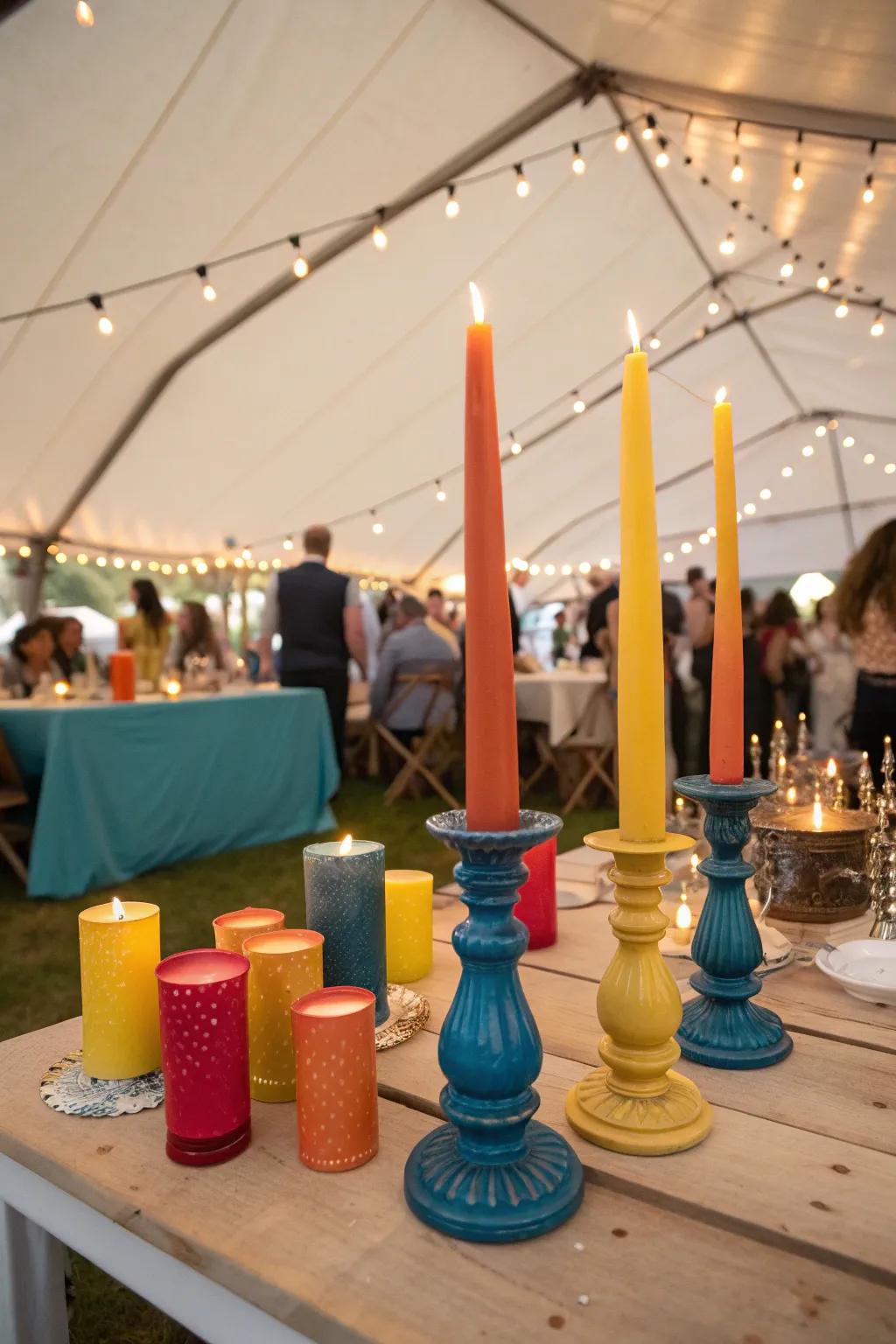 Set the mood with candlelight that adds warmth and romance.