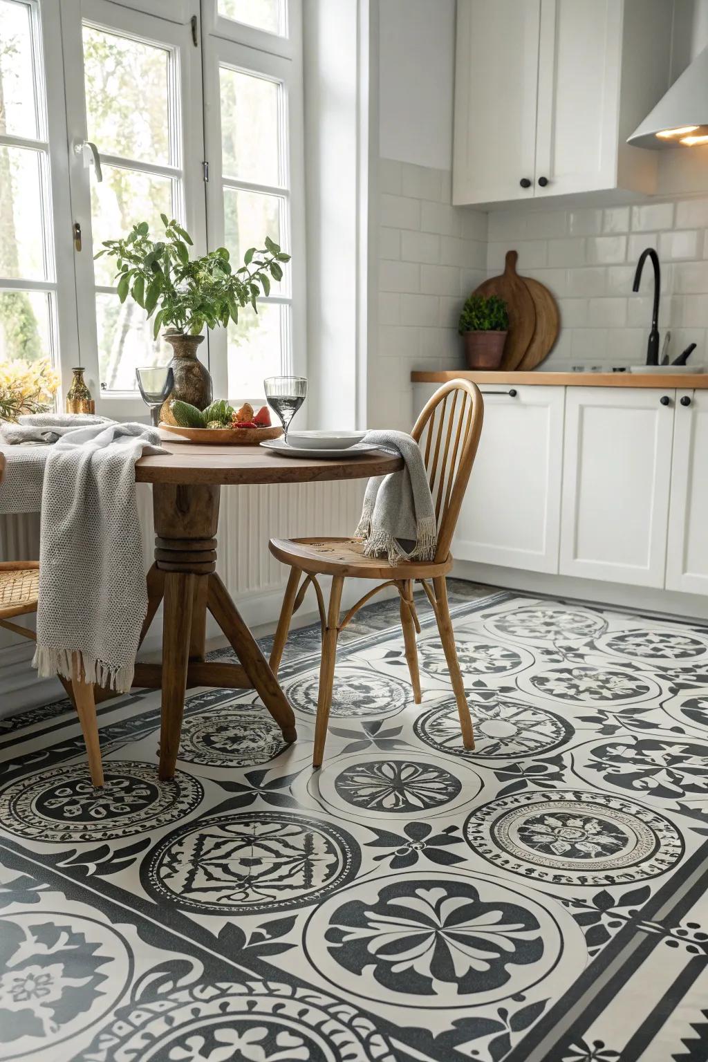 Channel the elegance of Art Deco with floor patterns that exude sophistication.
