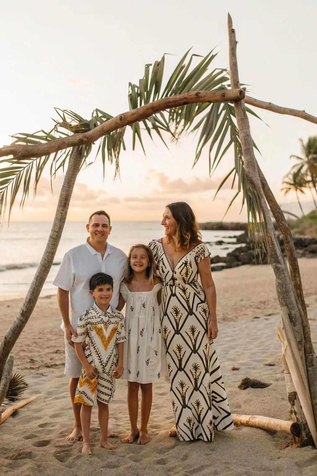 Bold patterns add a striking visual statement to your family photos.