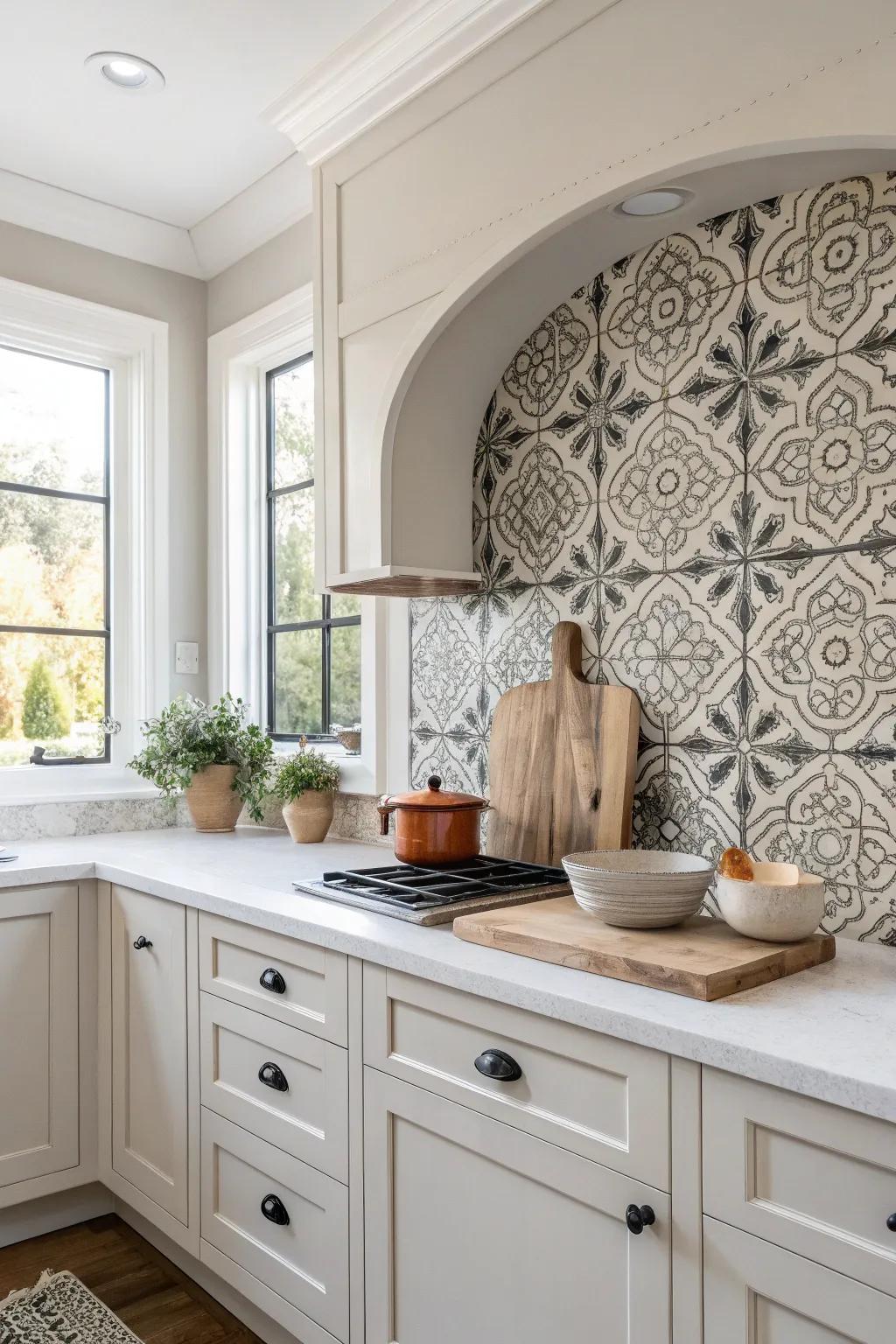 Experience the versatility of monochrome tiles for a striking and modern kitchen.