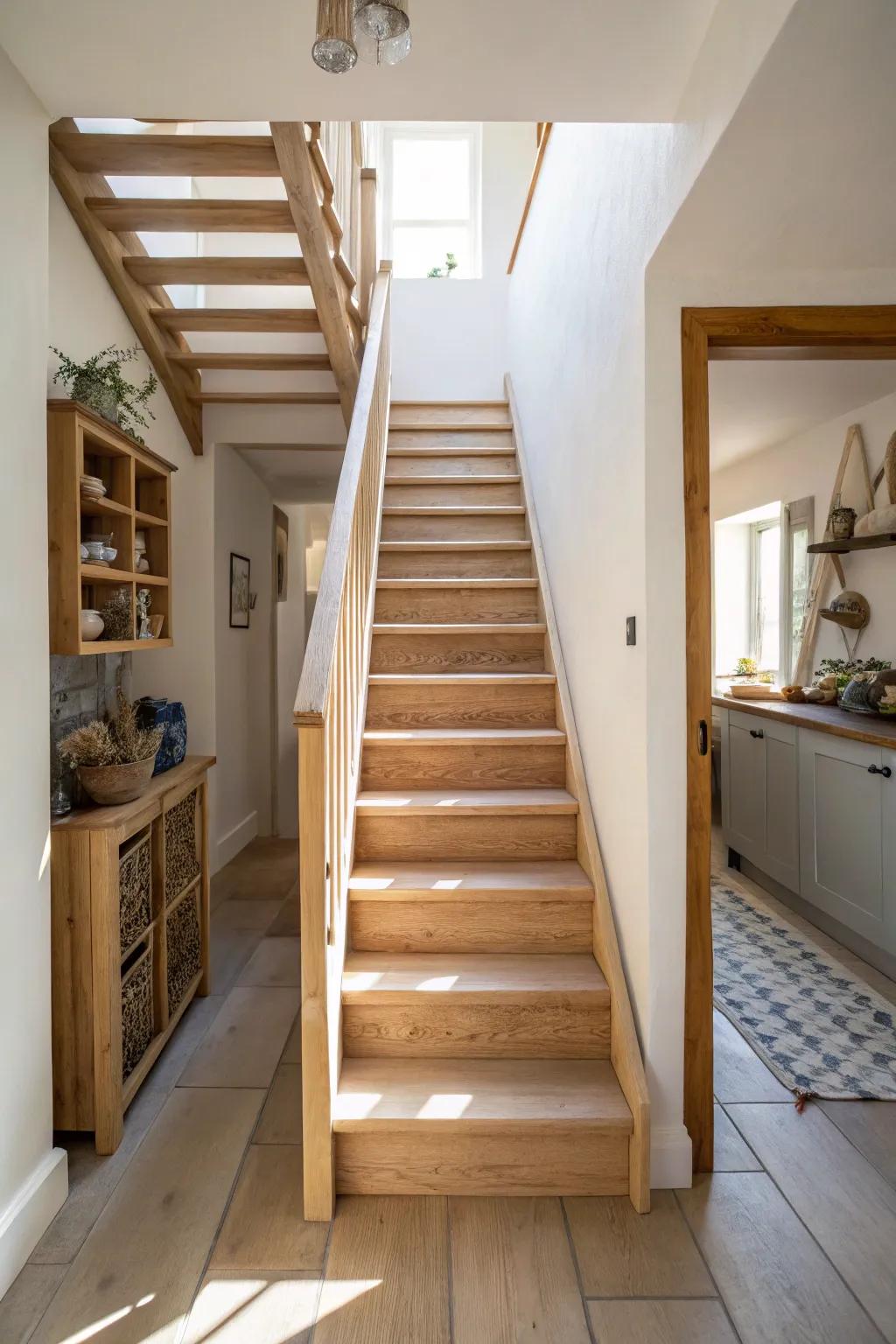 Alternating tread stairs offer a unique, space-saving ascent in tight spaces.