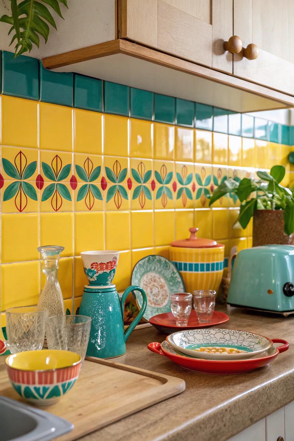 Step back in time with a retro-inspired backsplash that adds charm and character.
