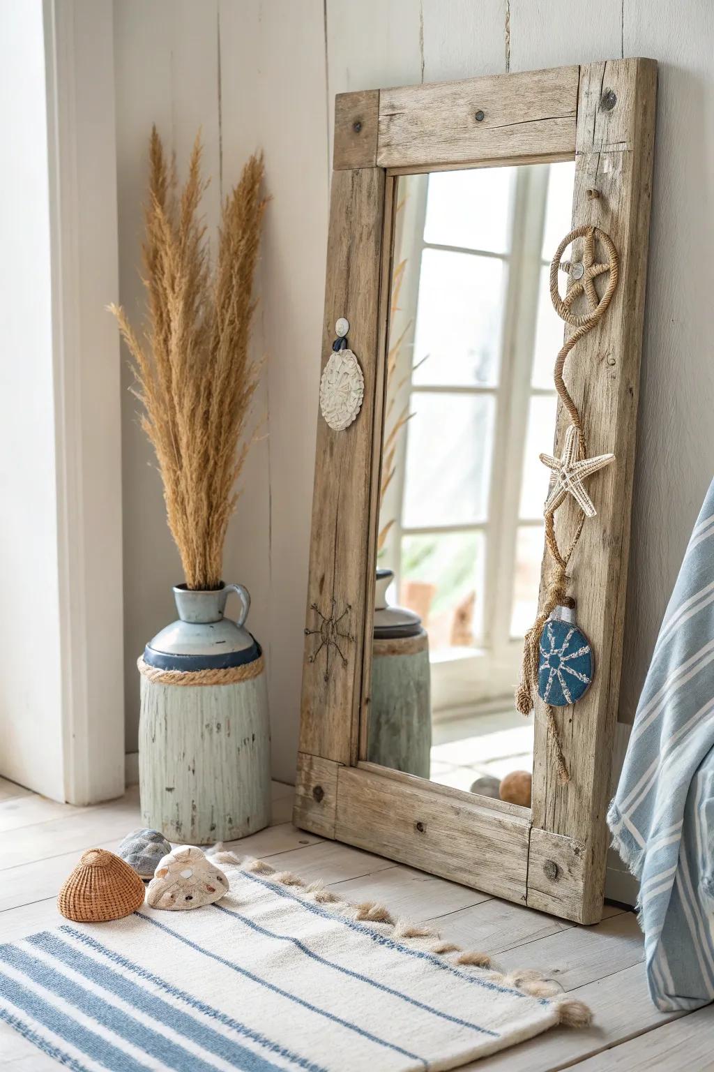Blend the best of rustic and coastal for a unique, sea-inspired space. 🌊 #CoastalRustic #BeachHouse