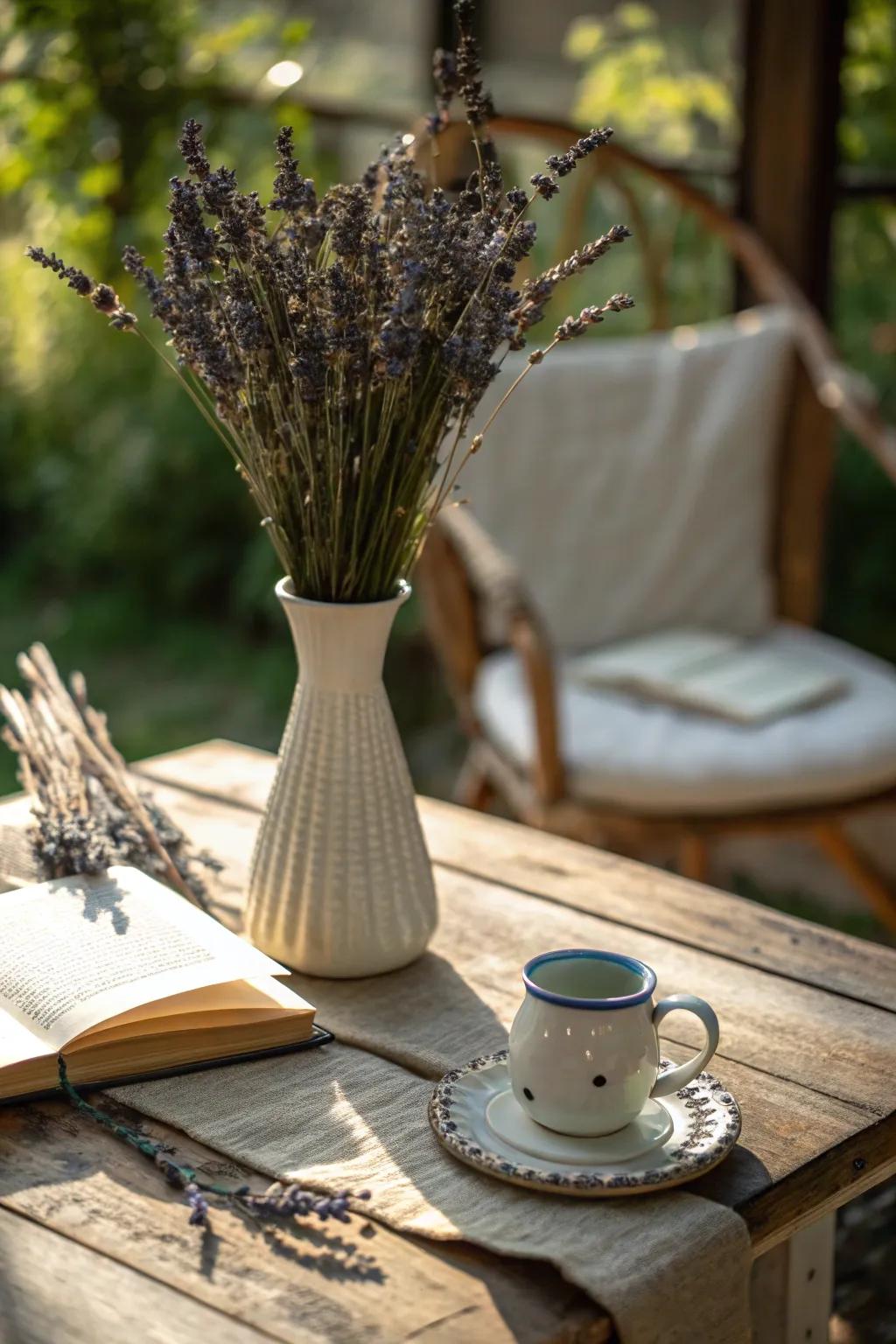 Calming and beautiful, dried lavender brings a touch of spring indoors.