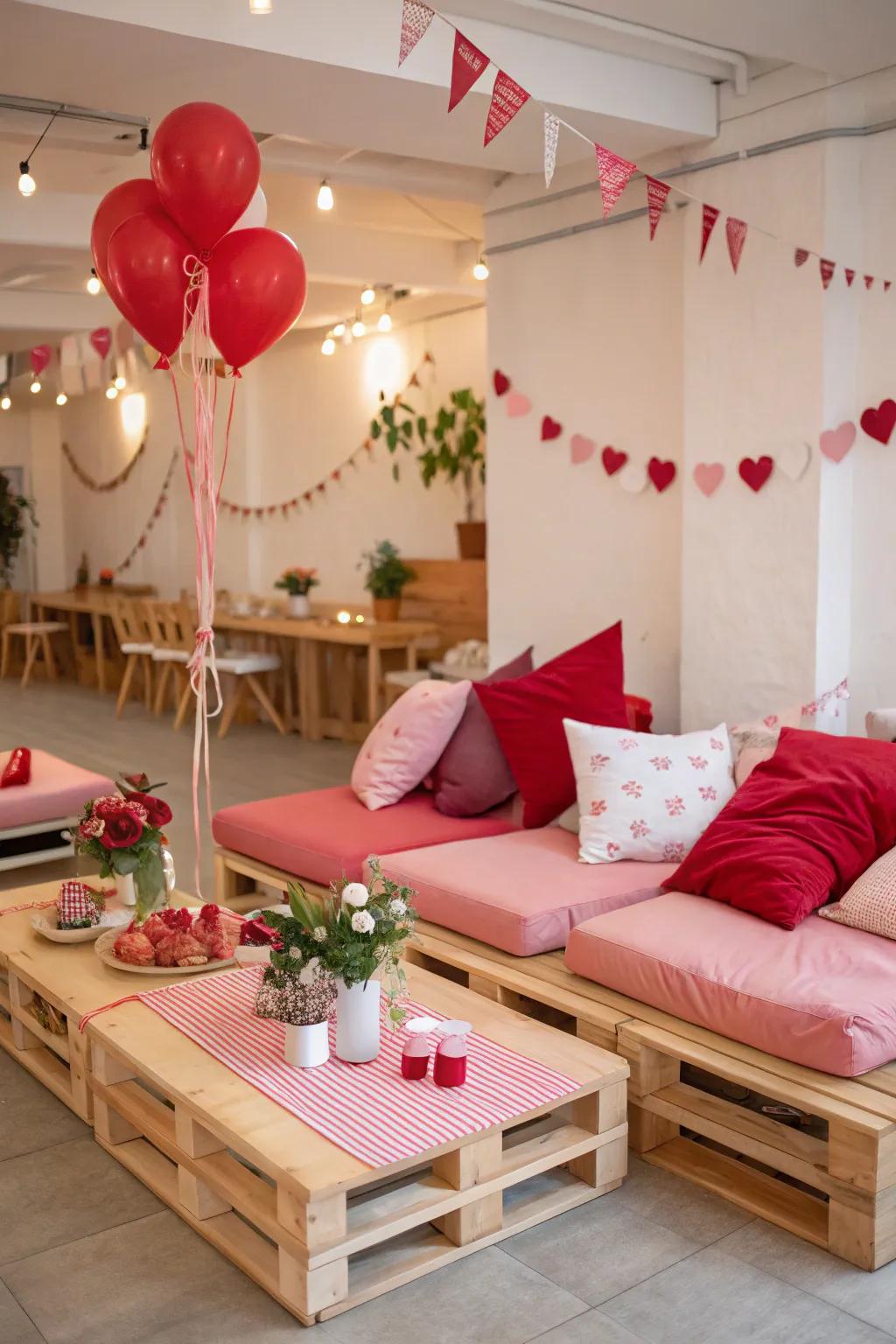 Transform communal spaces into vibrant Valentine's Day celebrations with festive decorations.
