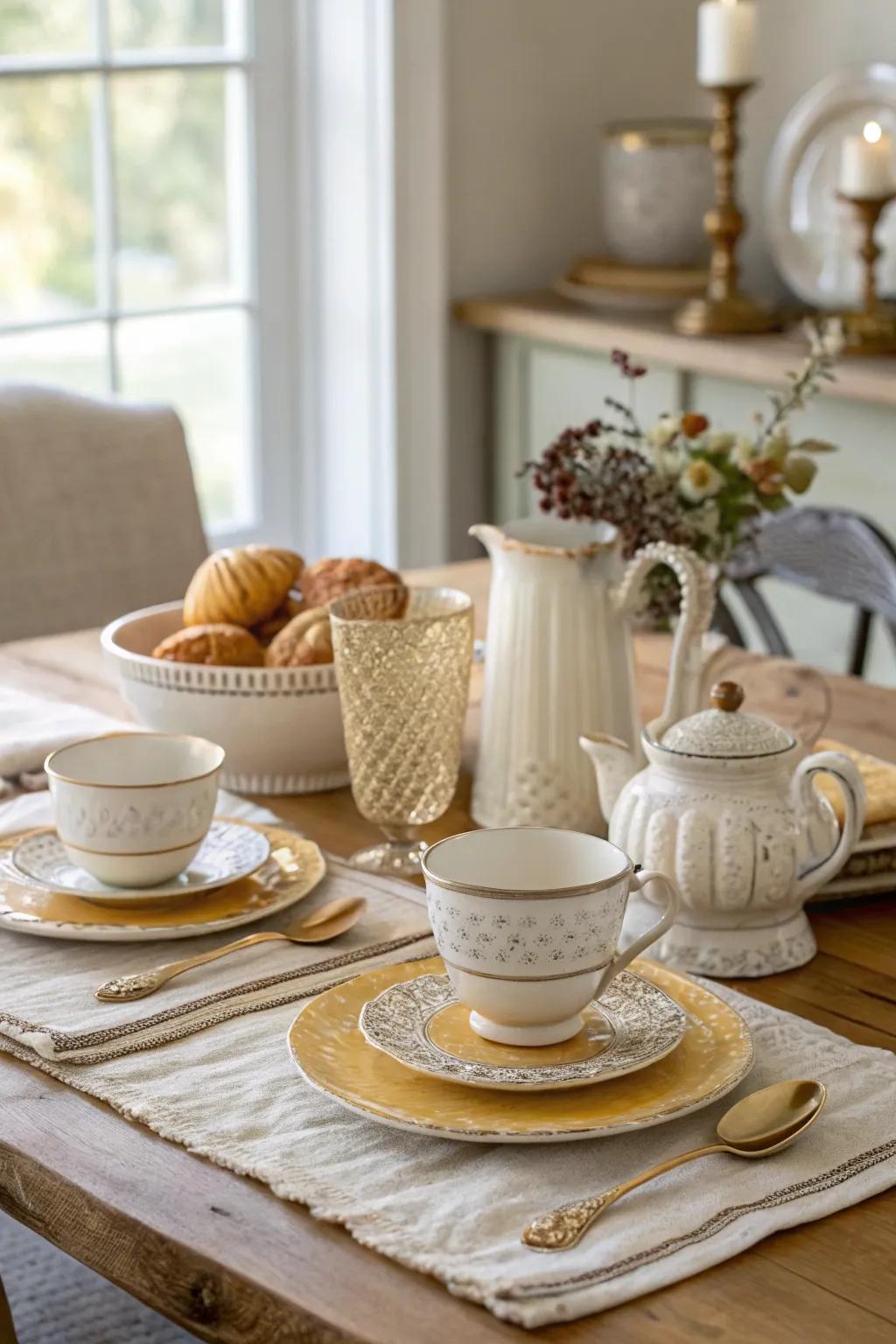 Add a dash of nostalgia with vintage accents that tell a story. 🕰️ #VintageVibes #TableDecor