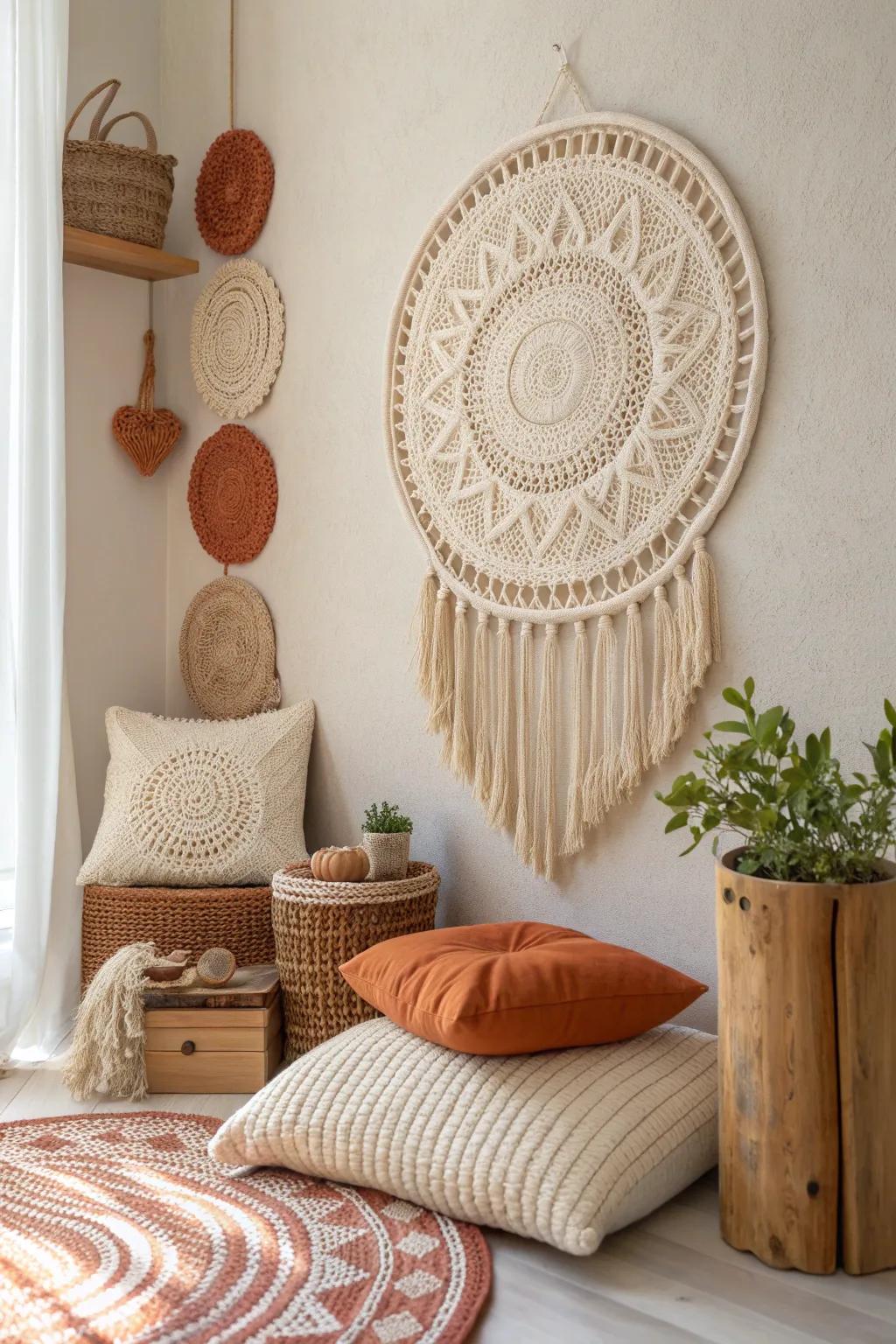 Mix and match sizes for a dynamic and creative wall display.