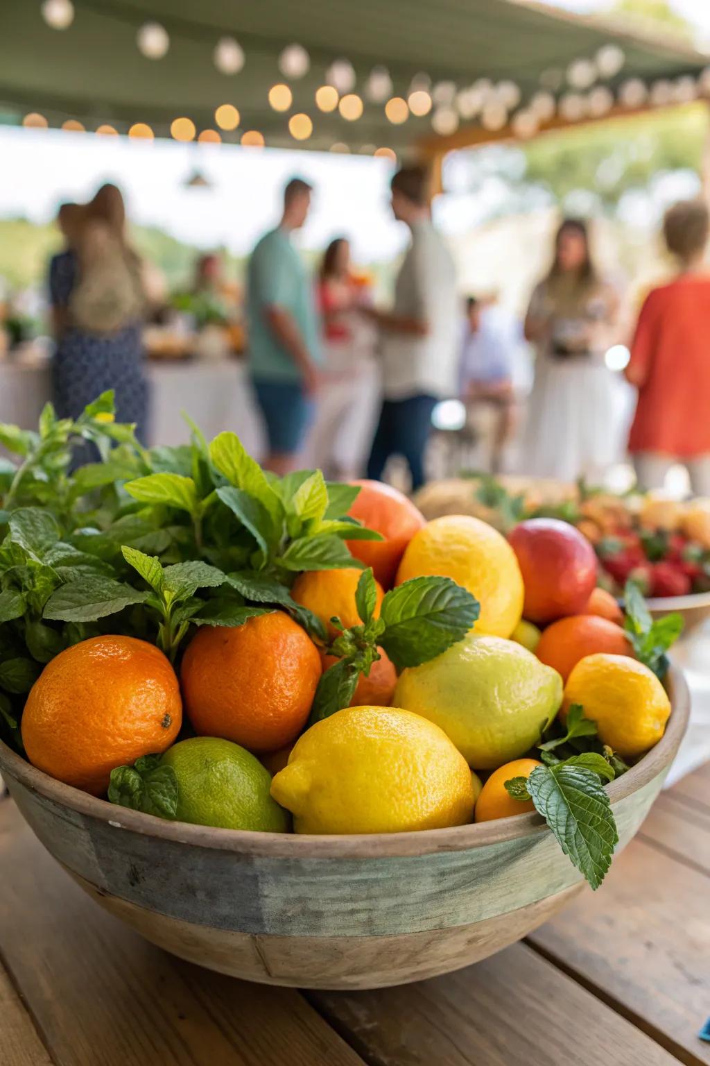 Infuse your table with the freshness of fruits and herbs for a sensory experience that delights.