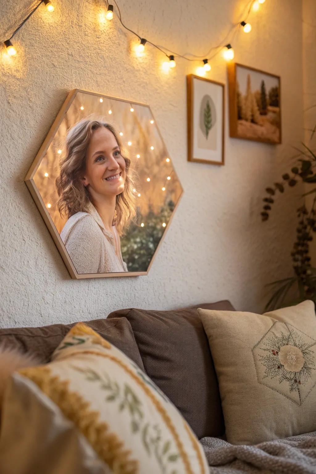 Celebrate special moments with personalized hexagon portraits that touch the heart. 🐾 #PetArt #PersonalizedGifts